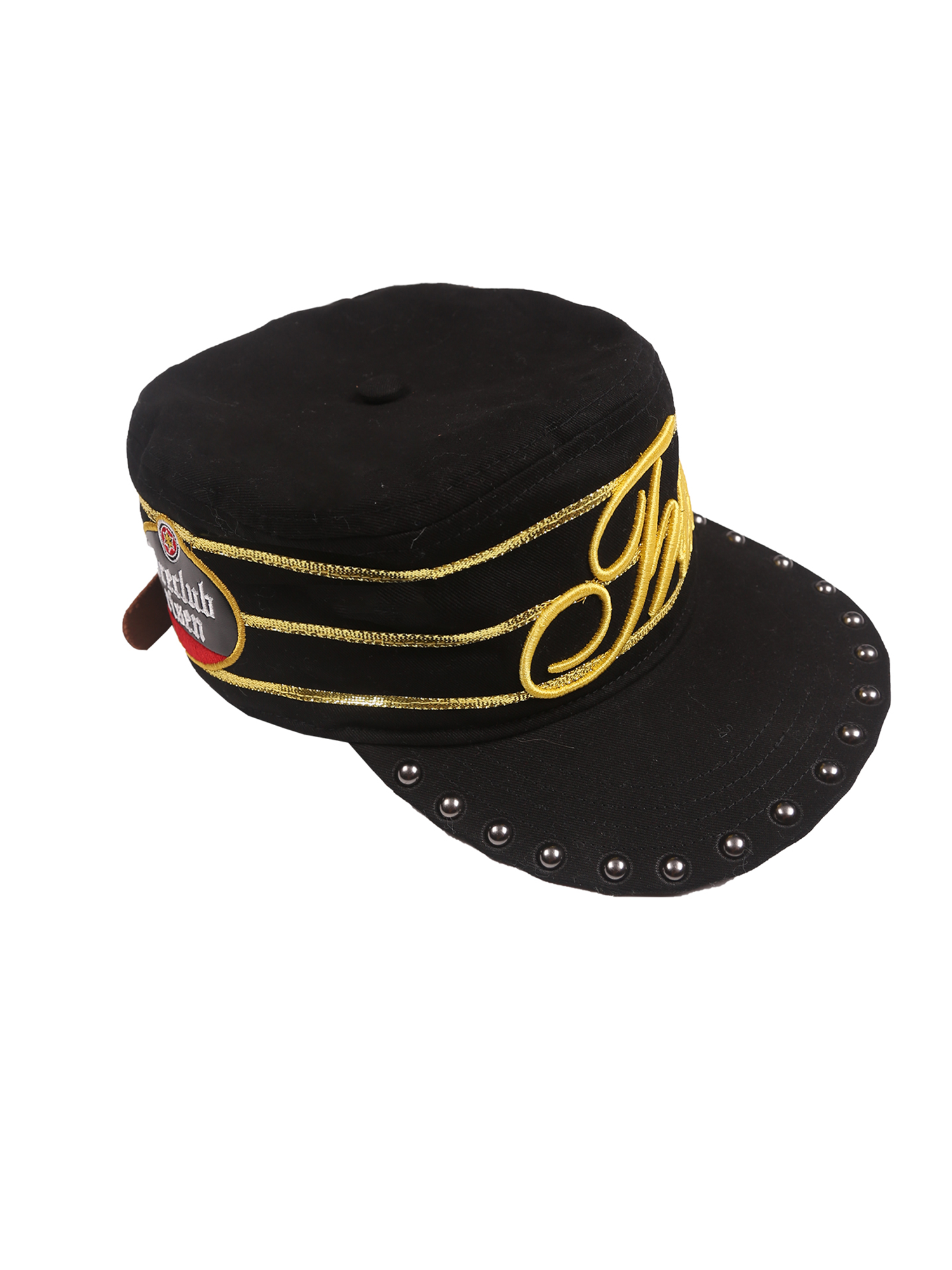 TRECLUB Studded-Brim Embroidered Cap