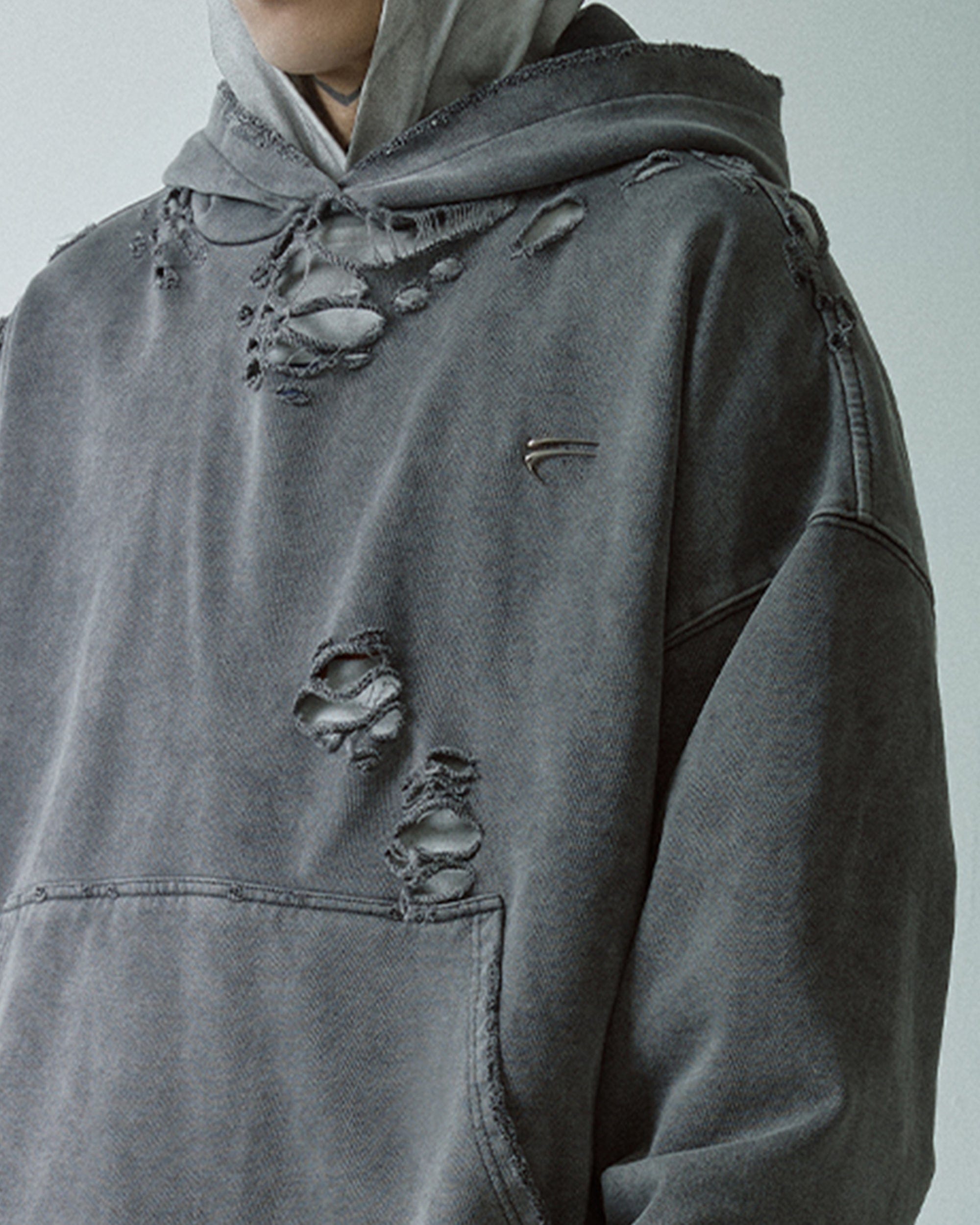 F2CE Essential Oversized Distressed Hoodie, premium urban and streetwear designers apparel on PROJECTISR.com, F2CE