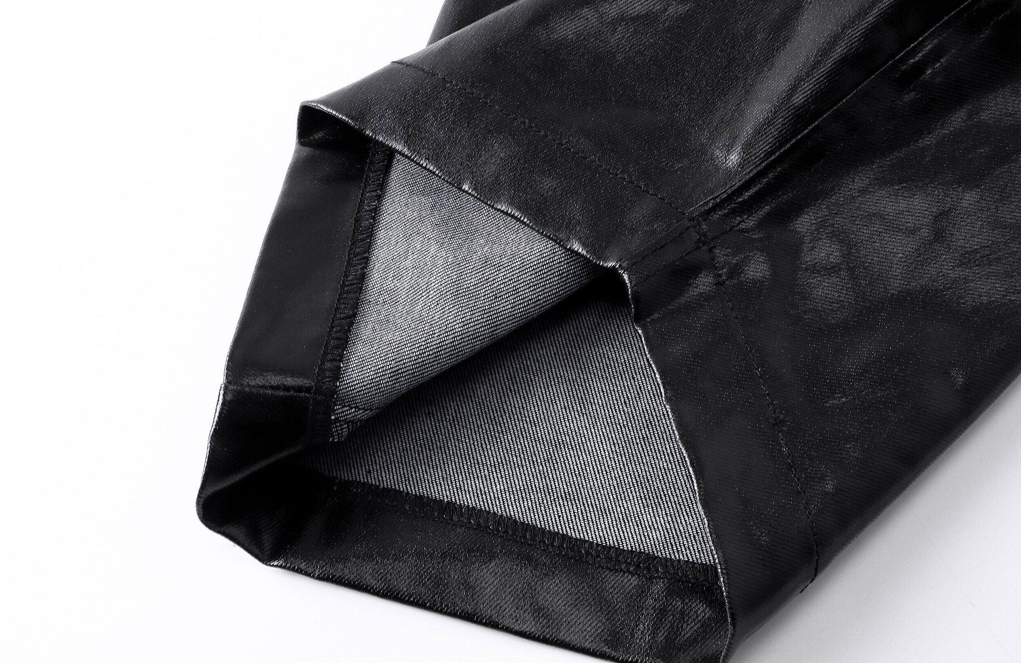 REBEL WAVE Multi-Waist Faux Leather Curved Pants