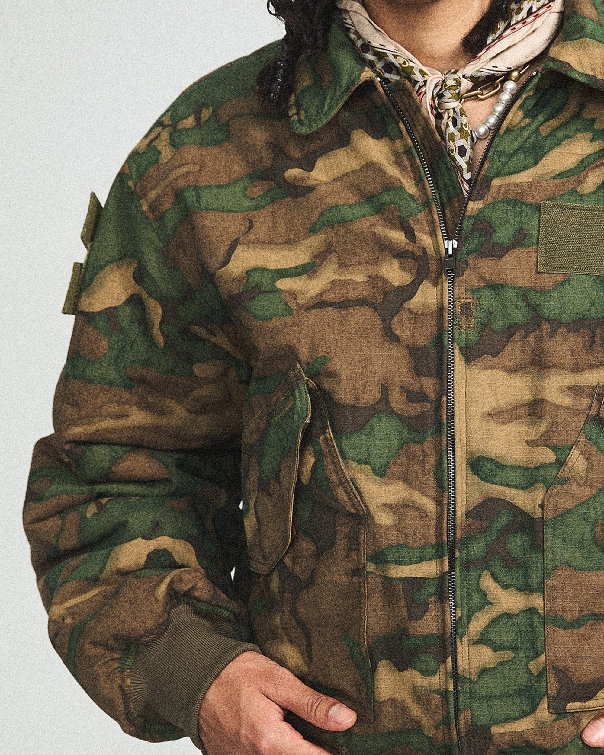 STEEPC Camo MA2 Multi-Pocket Patchwork Reversible Jacket, premium urban and streetwear designers apparel on PROJECTISR.com, STEEPC