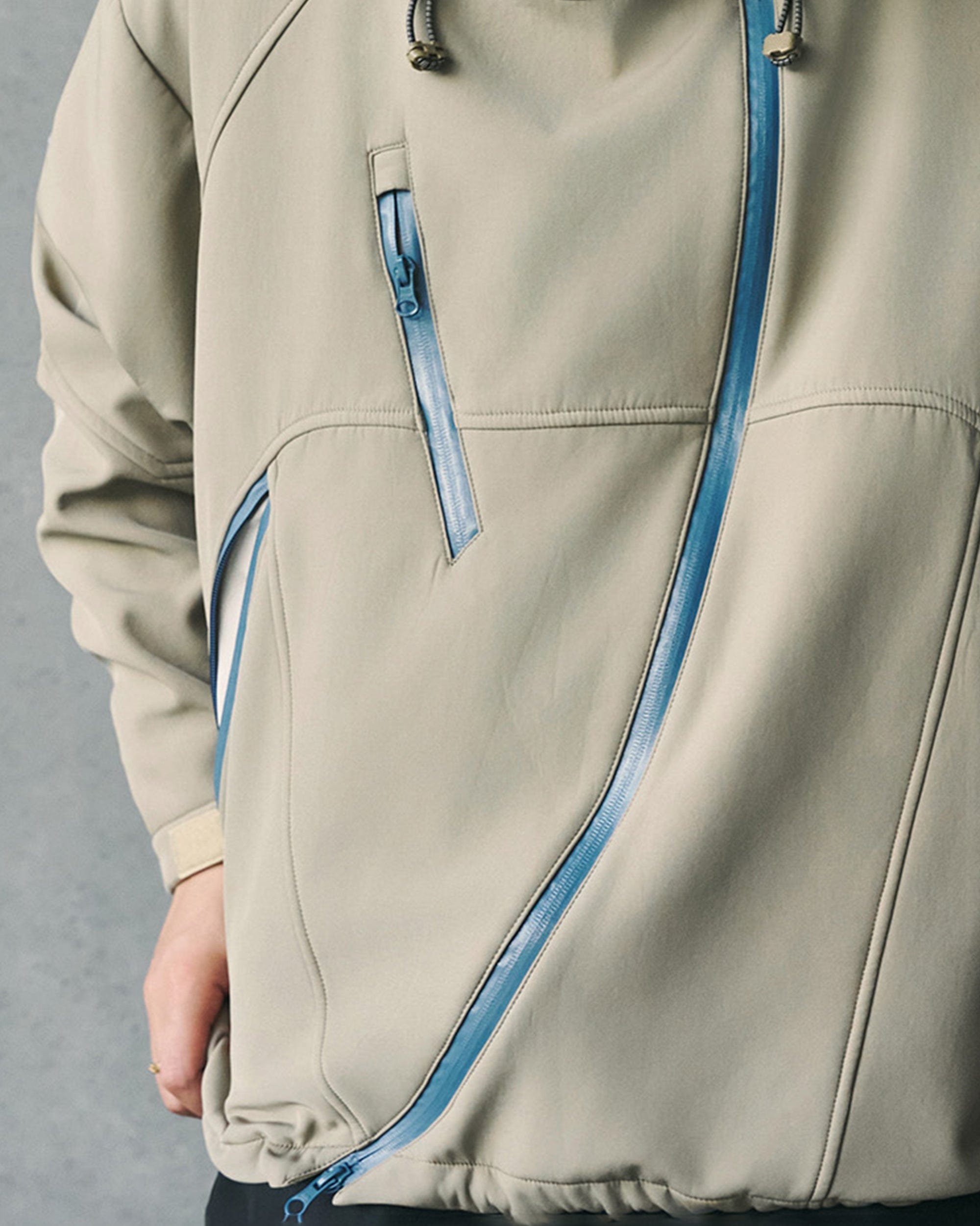 ENSHADOWER Deconstructed Asymmetrical Windbreaker, premium urban and streetwear designers apparel on PROJECTISR.com, ENSHADOWER