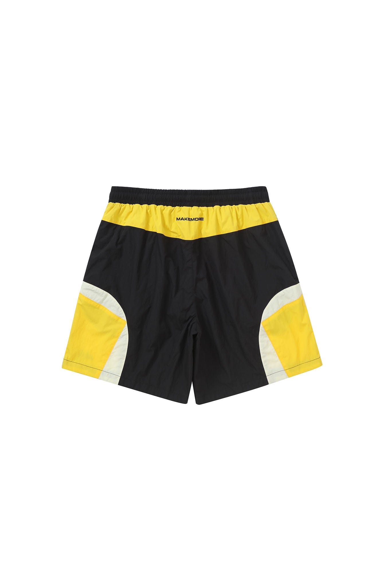 MAKEMORE Retro Contrast Panel Embroidery Drawstring Shorts, premium urban and streetwear designers apparel on PROJECTISR.com, MAKEMORE