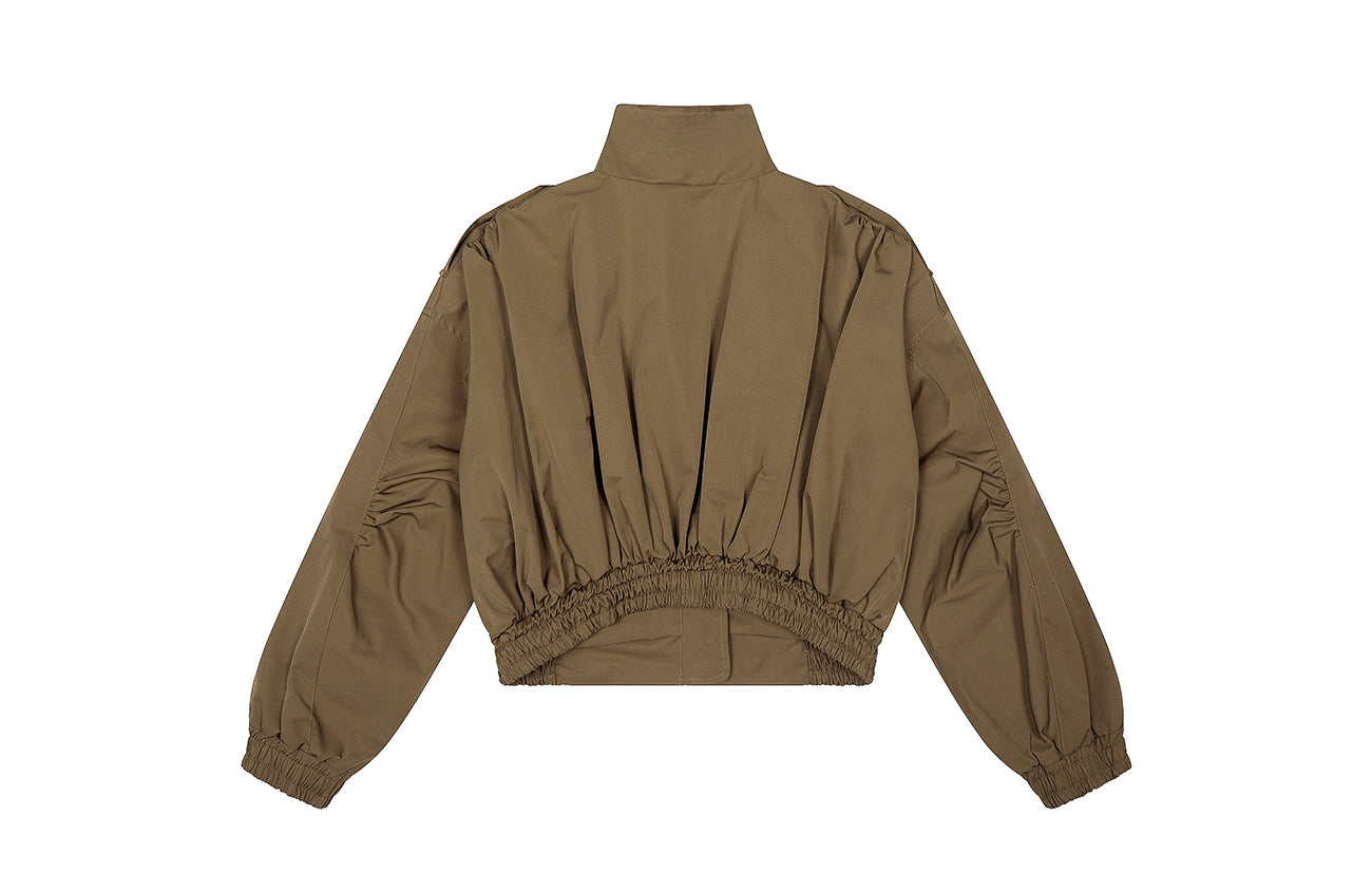 CLP Elastic-Waist Cropped Utility Jacket