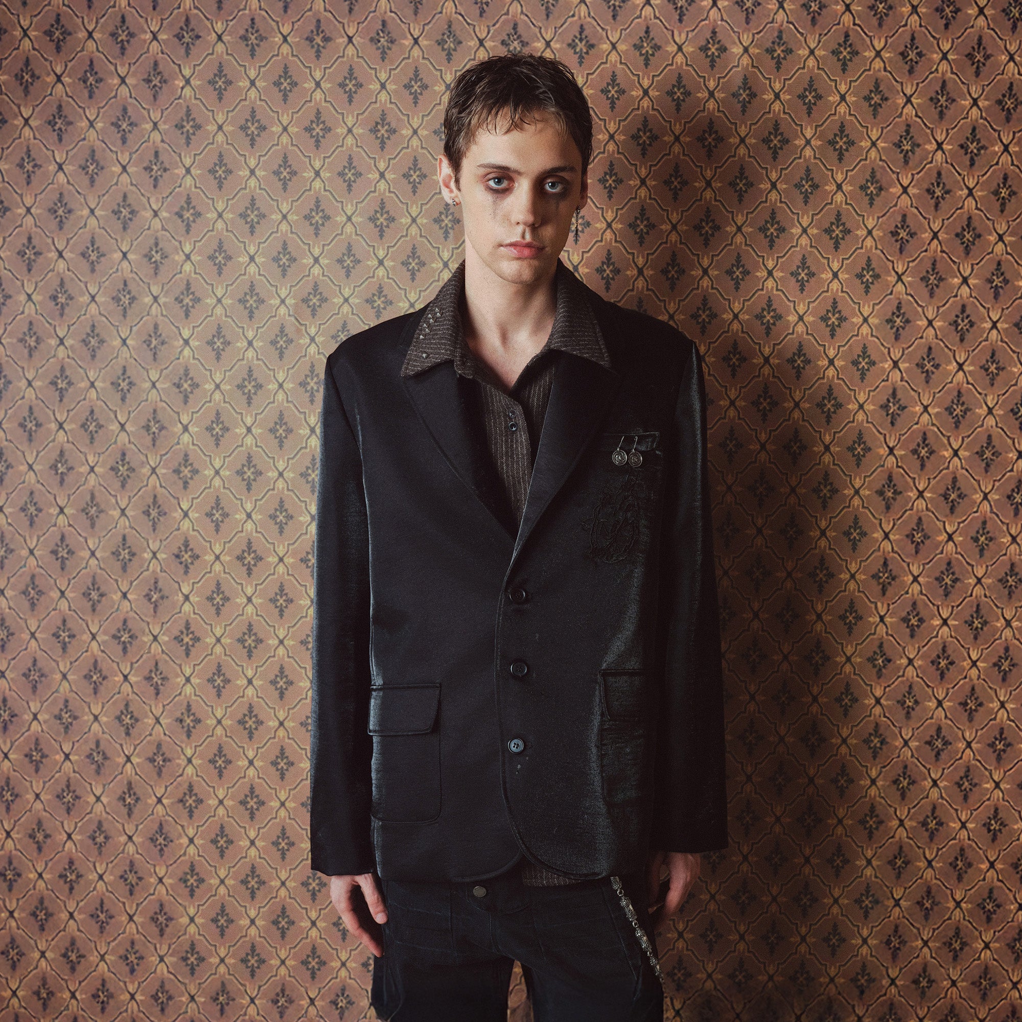 RICHILL Satin Embroidered Heart Blazer, premium urban and streetwear designers apparel on PROJECTISR.com, RICHILL