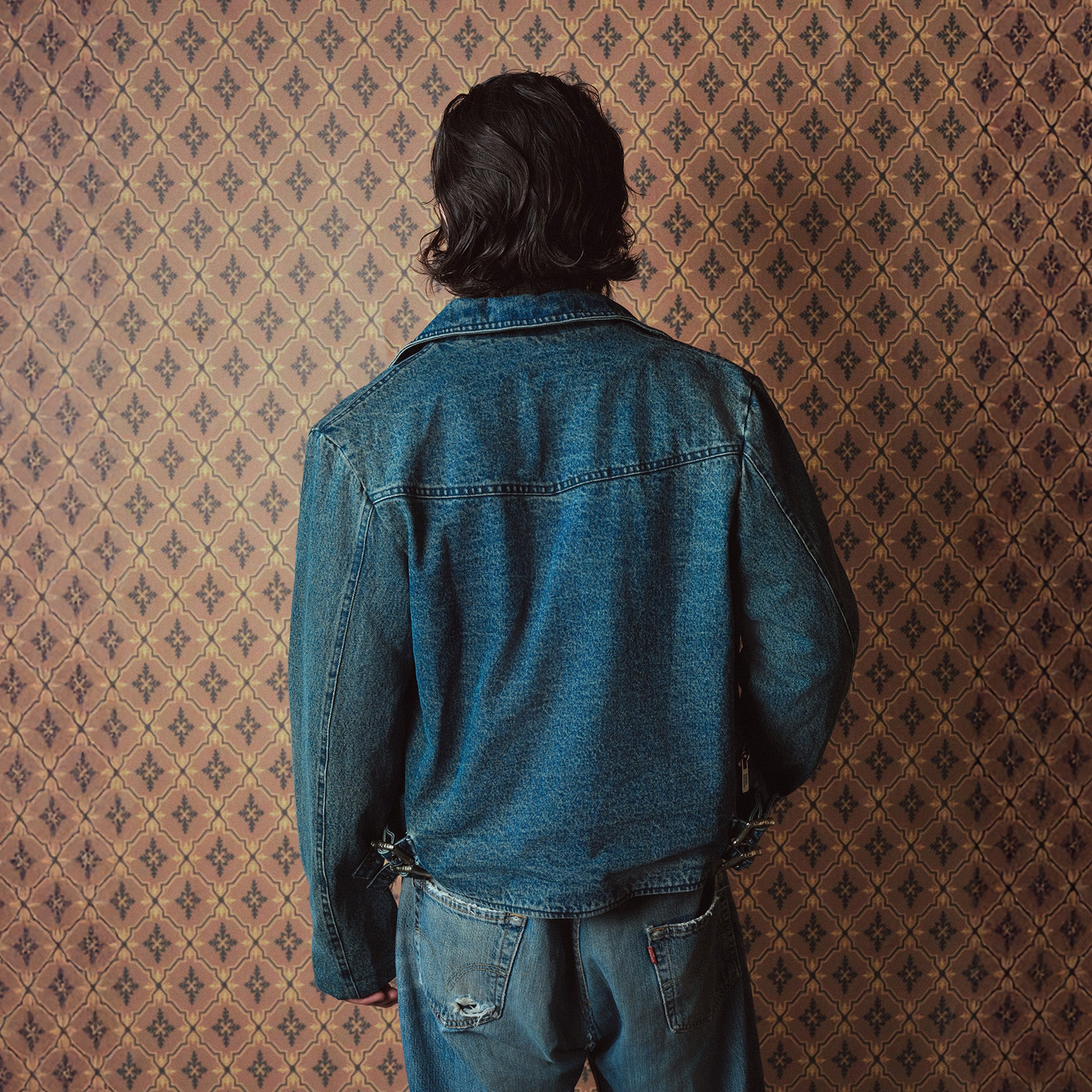 RICHILL Washed Multi-Zip Short Denim Biker Jacket, premium urban and streetwear designers apparel on PROJECTISR.com, RICHILL