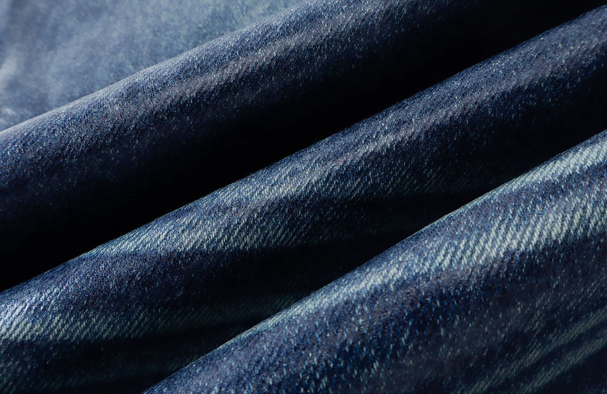REBEL WAVE Frayed Raw-Edge Wax-Coated Flared Jeans