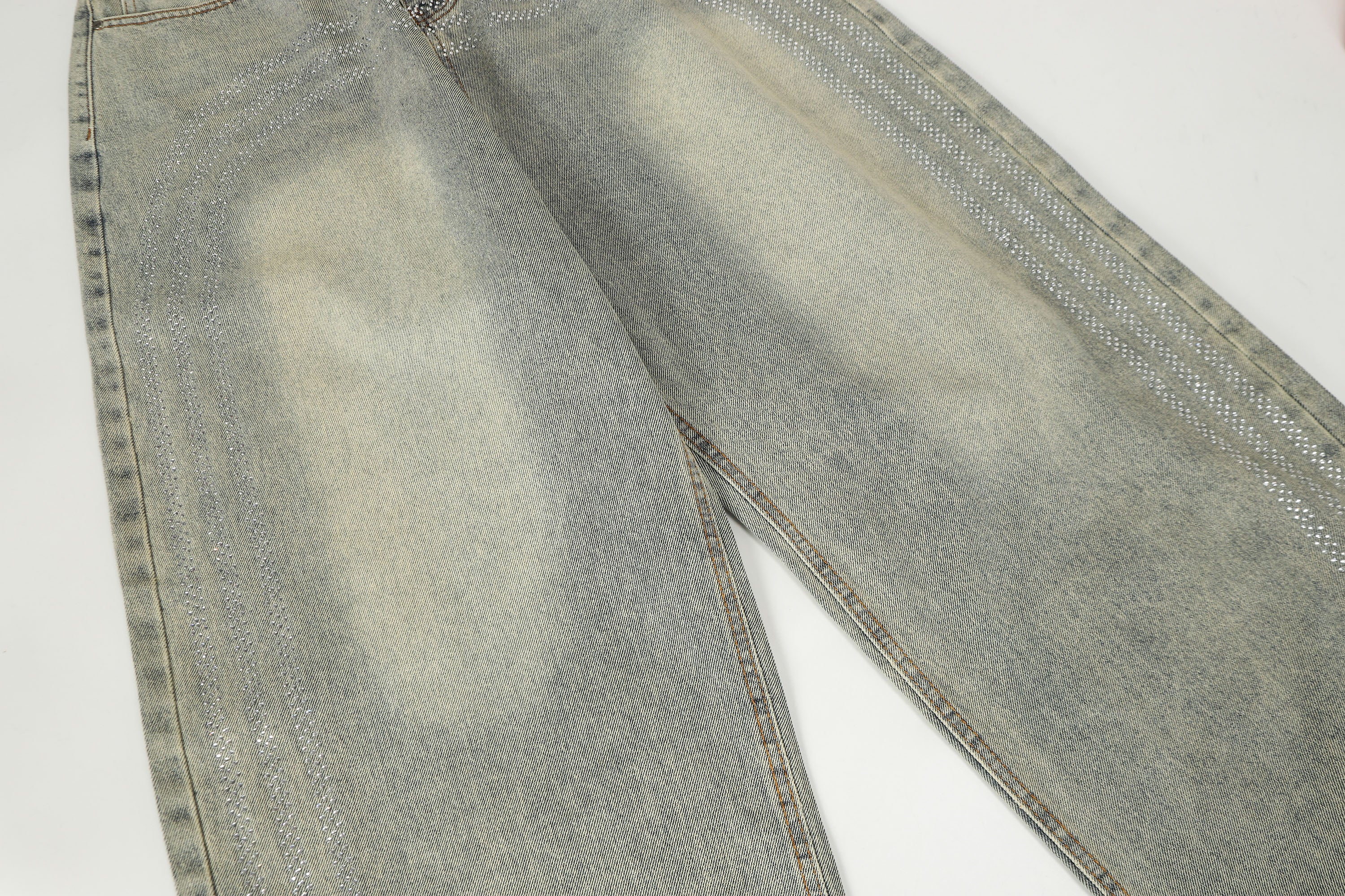 CLP Diamond Arc Washed Wide-Leg Jeans, premium urban and streetwear designers apparel on PROJECTISR.com, CLP