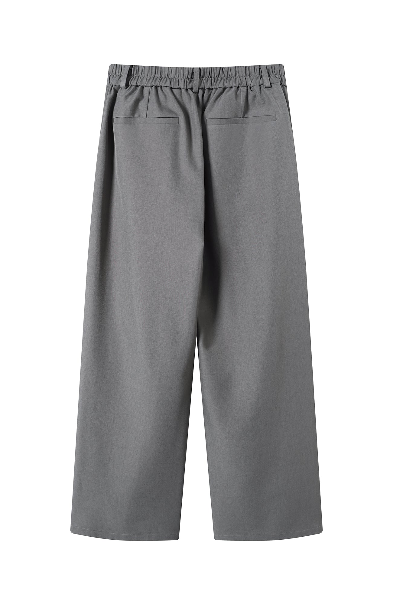 TGNS Elastic Waistband Pleated Wide-Leg Trousers