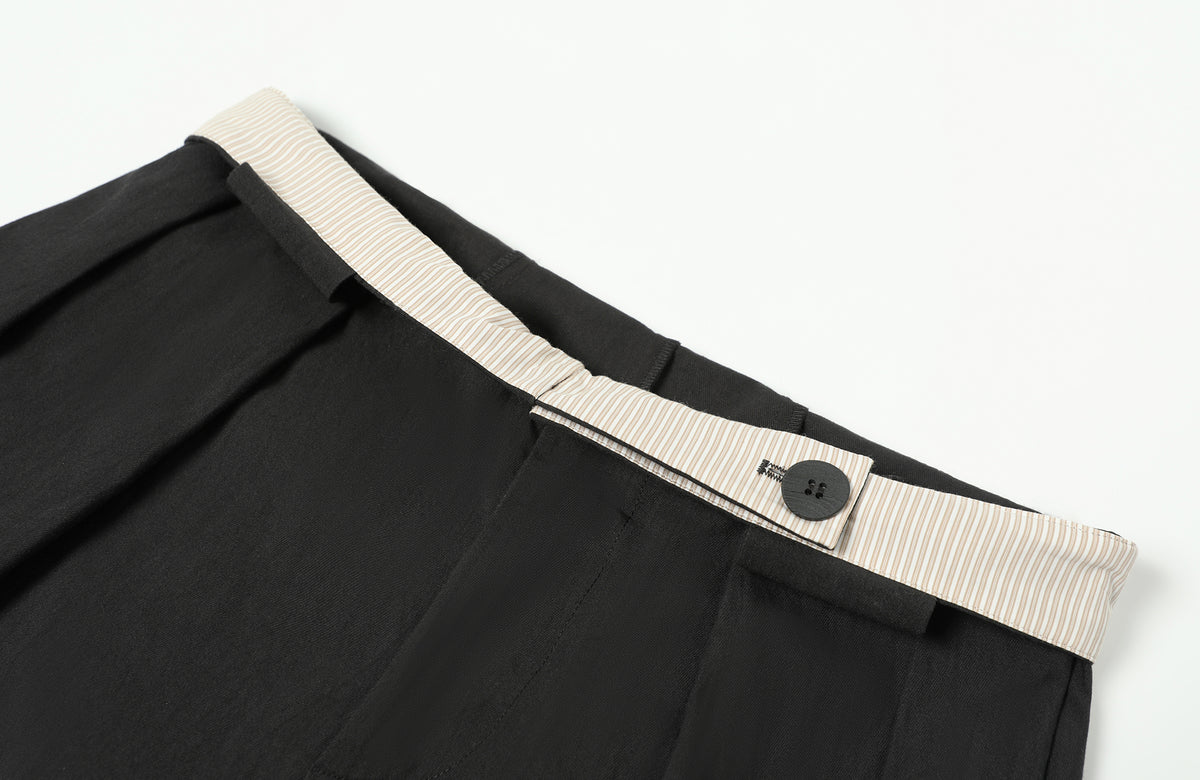TGNS Retro Pleated Wide-Leg Trousers