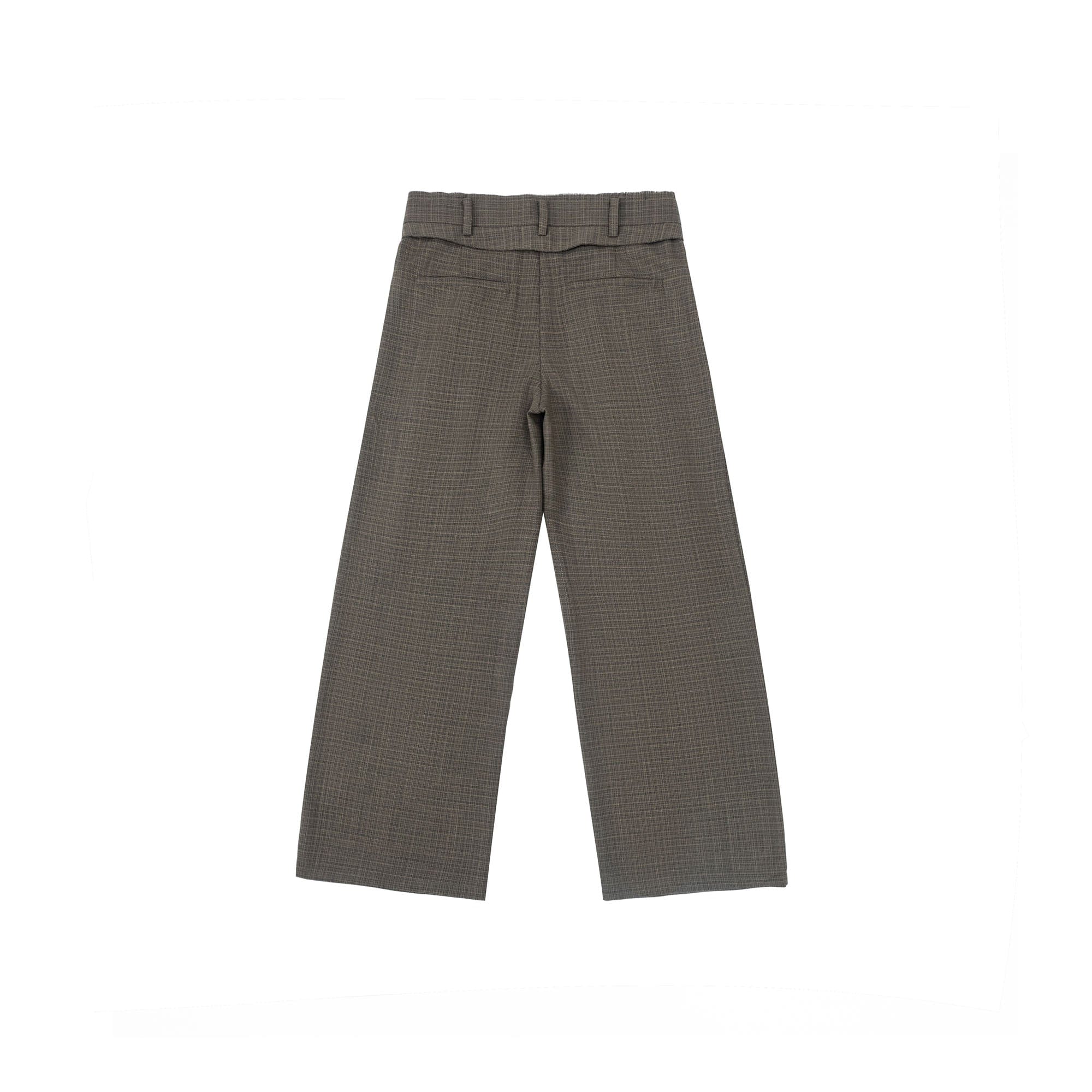 IN EXISTENCE Inverted Pleats Mini Check Wide-Leg Trousers, premium urban and streetwear designers apparel on PROJECTISR.com, IN EXISTENCE