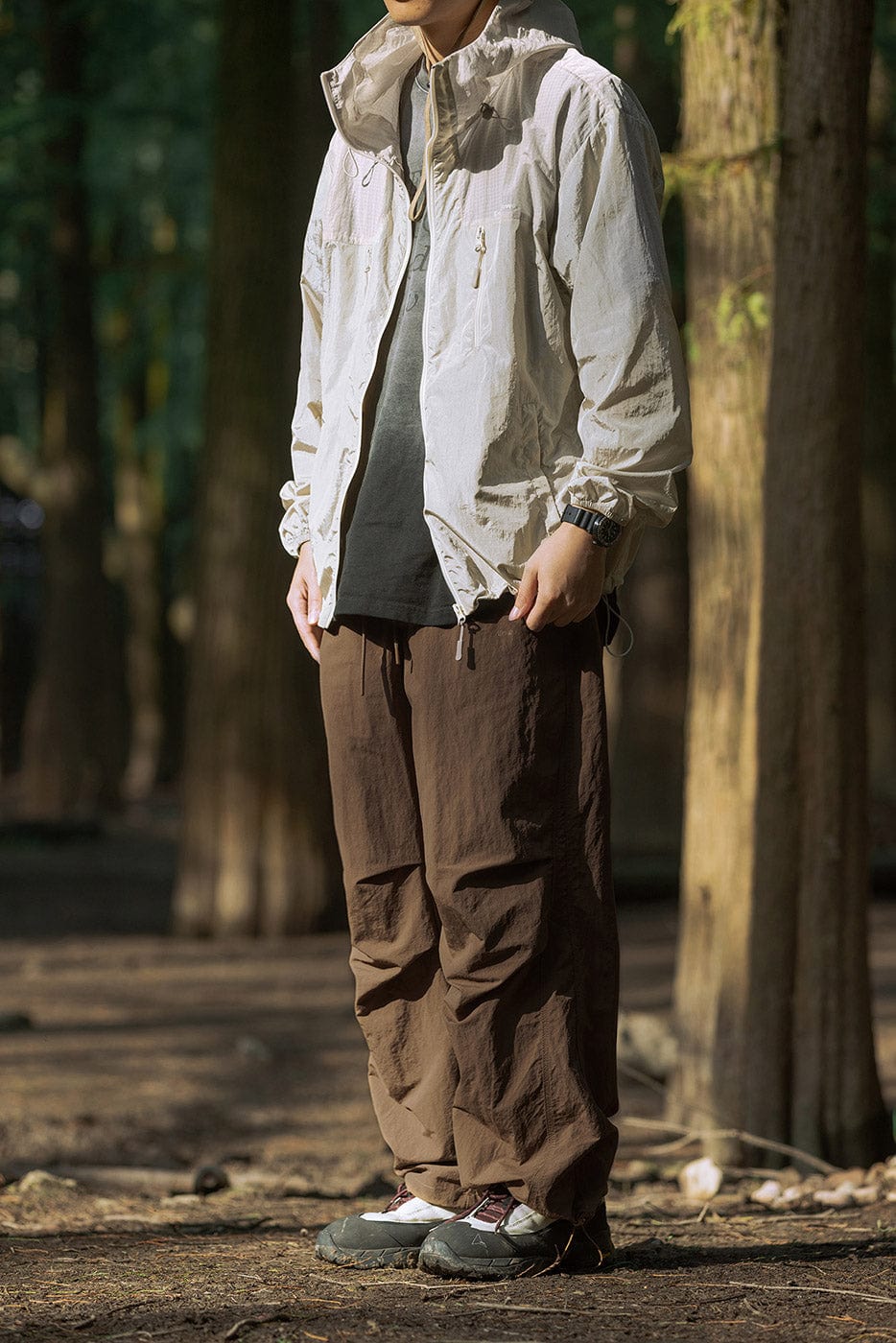 ENSHADOWER Splash-Proof Spliced Crinkled Parachute Pants, premium urban and streetwear designers apparel on PROJECTISR.com, ENSHADOWER