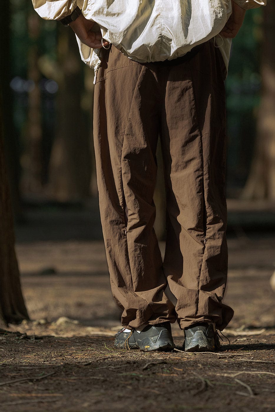 ENSHADOWER Splash-Proof Spliced Crinkled Parachute Pants, premium urban and streetwear designers apparel on PROJECTISR.com, ENSHADOWER
