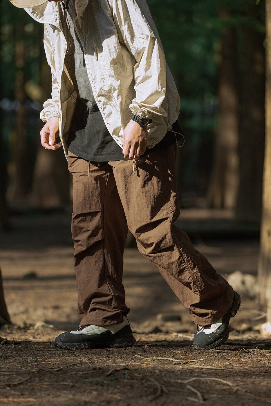 ENSHADOWER Splash-Proof Spliced Crinkled Parachute Pants, premium urban and streetwear designers apparel on PROJECTISR.com, ENSHADOWER