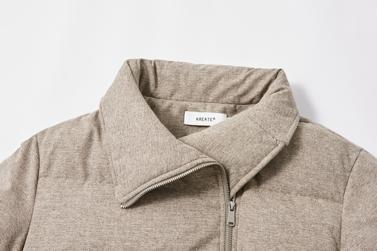 KREATE Asymmetrical Placket Multi-Collar Down Jacket
