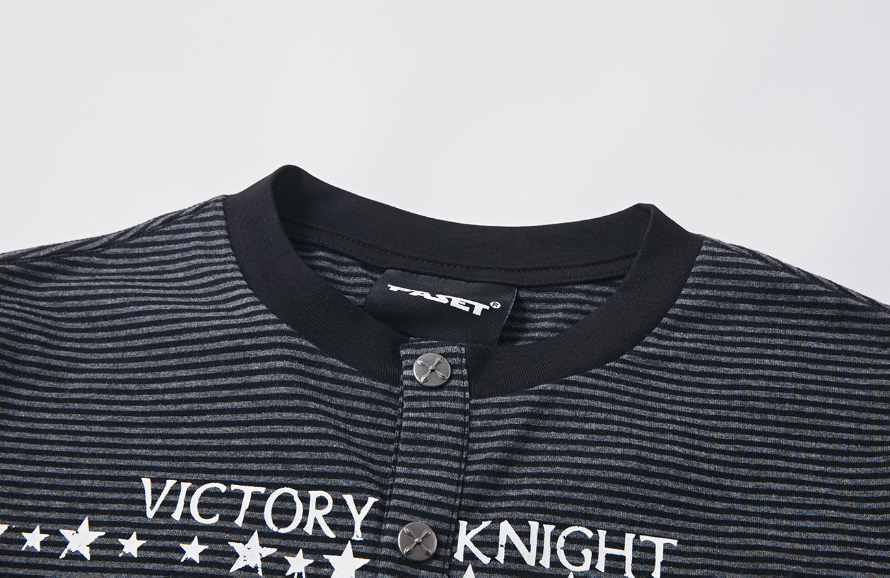 PASET Button Cuff Gothic Graphic Long-Sleeve Tee