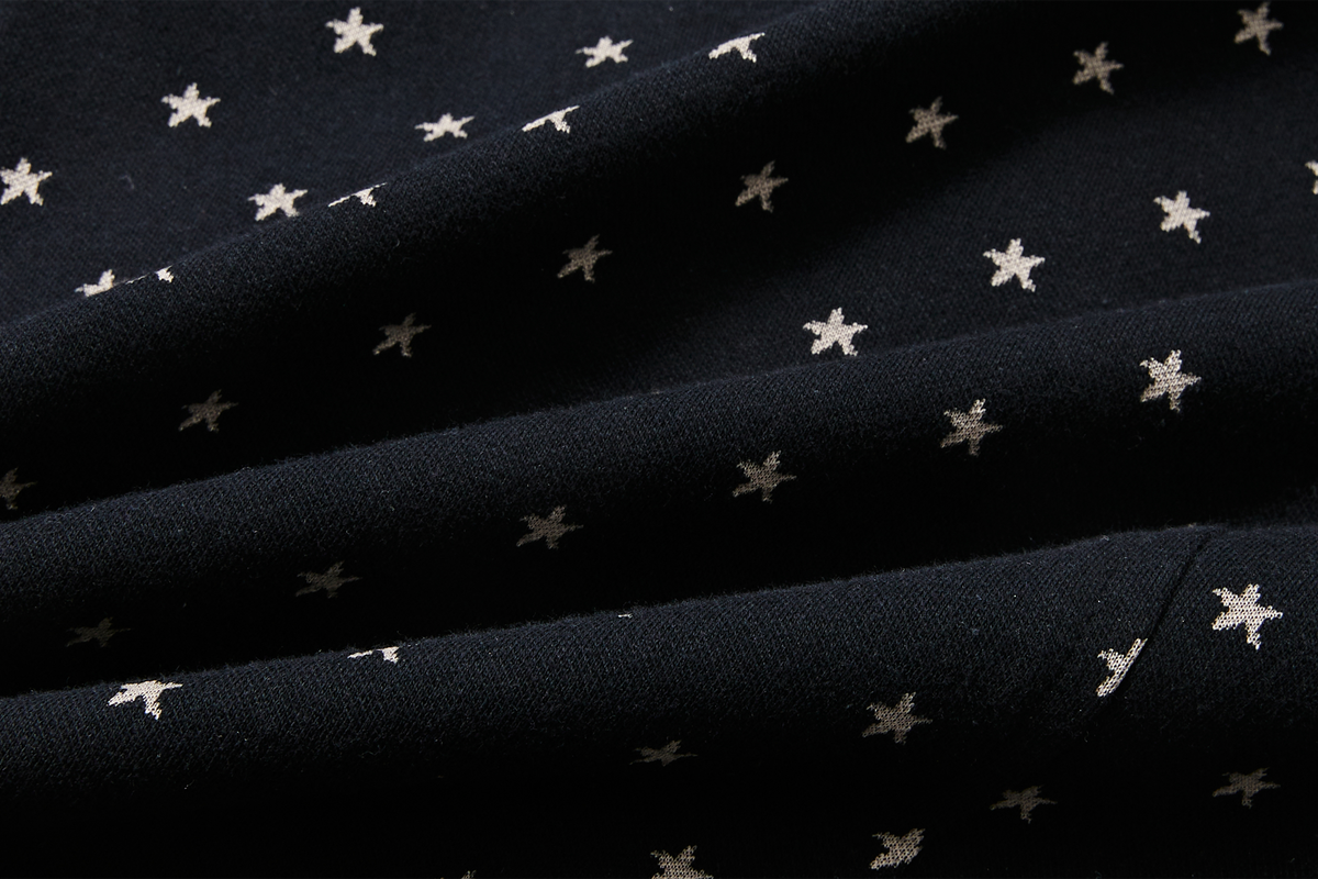 PASET Star Jacquard Embroidered Zip-Up Hoodie