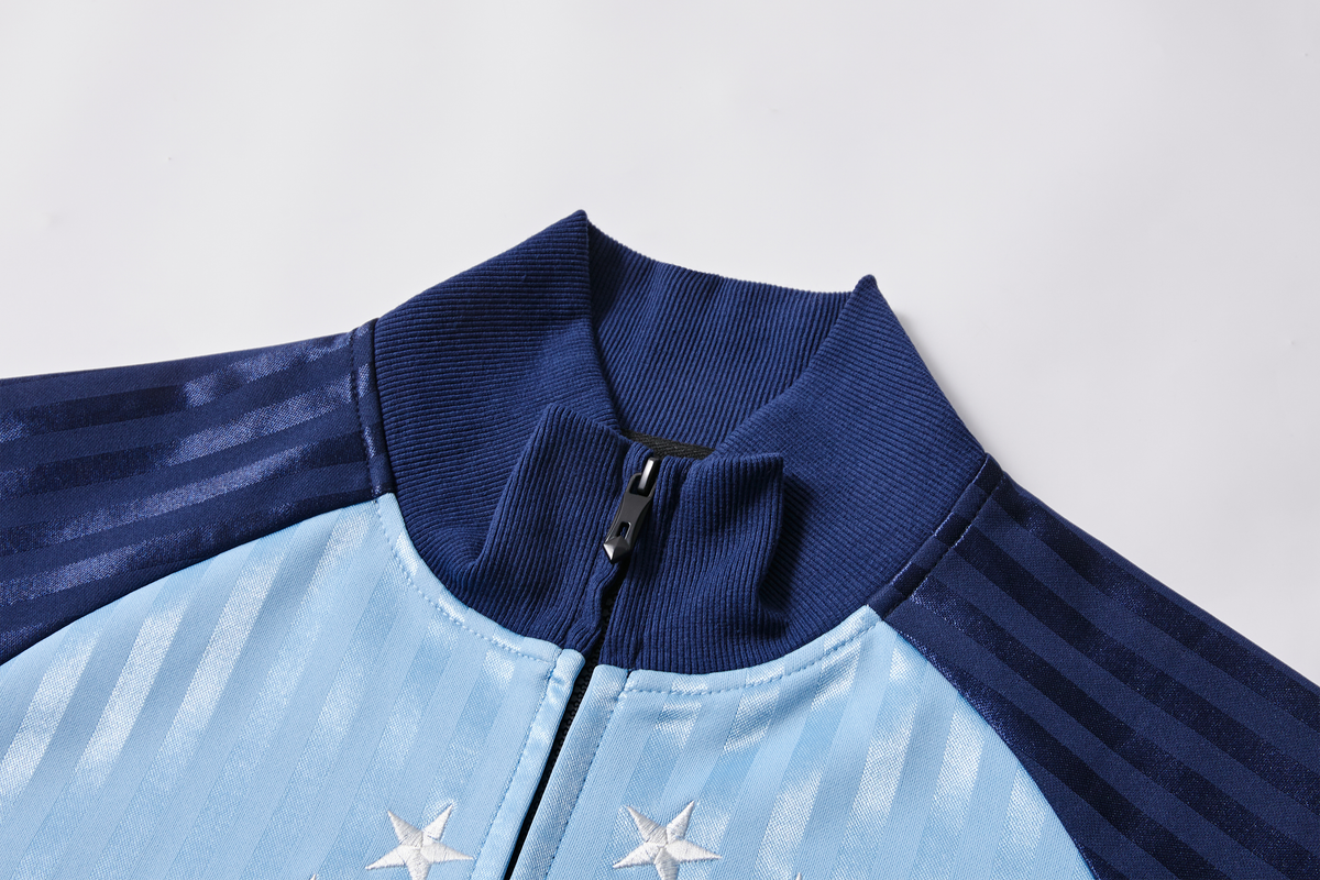 PASET Retro Striped Embroidered Zip-Up Jacket