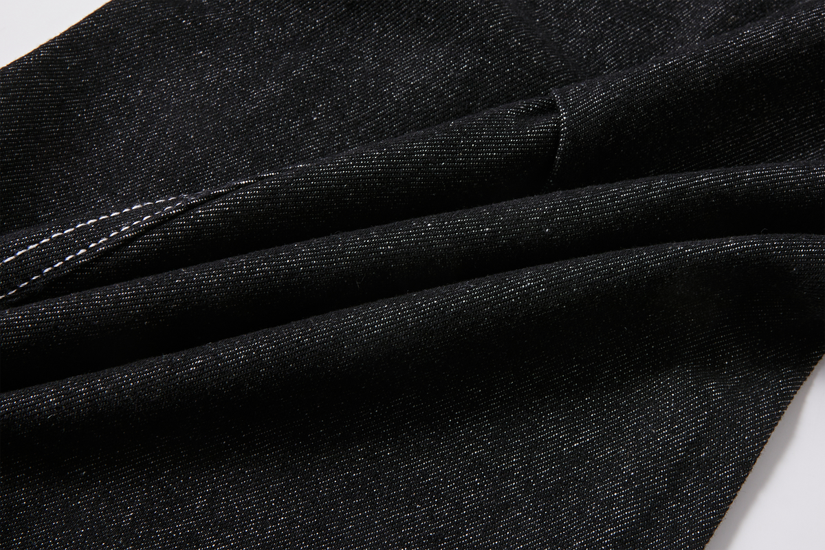 PASET Embroidered Spliced Tie Detail Slim Jeans