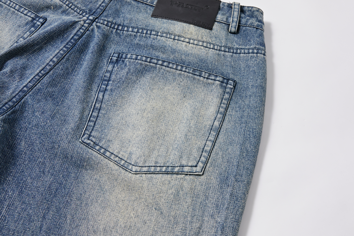 PASET Retro Washed Graphic Flared Jeans