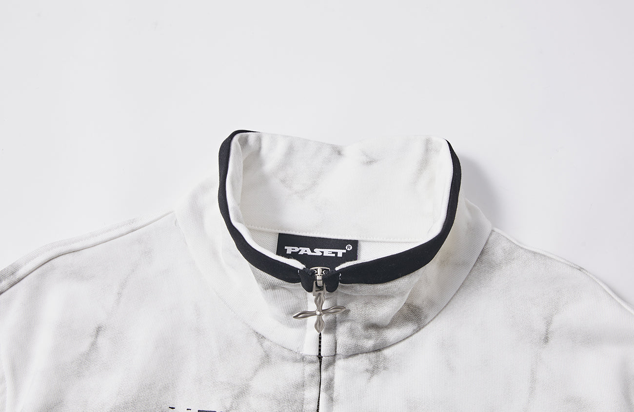 PASET Dirty Wash Star Graphic Track Jacket