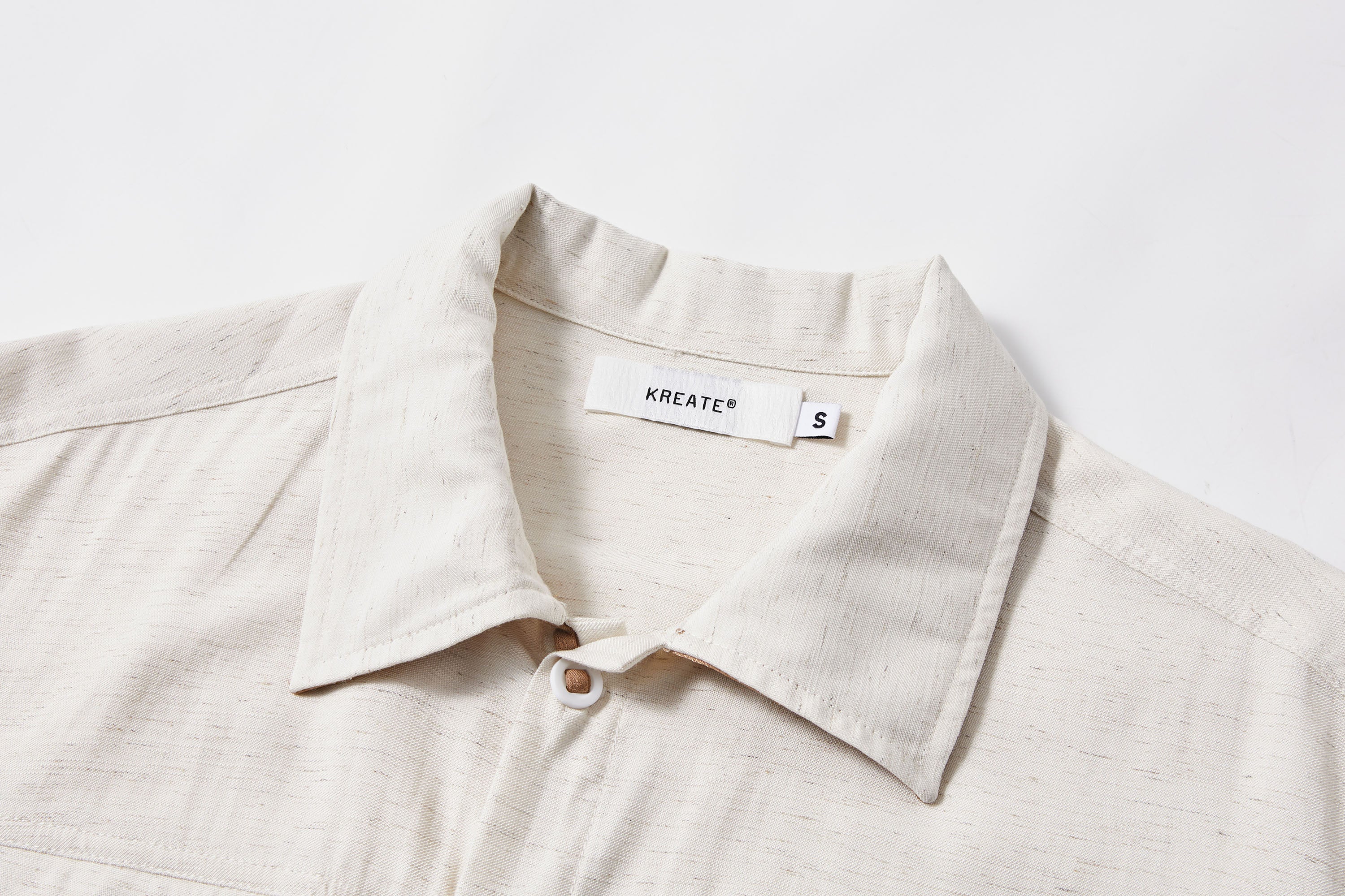 KREATE Contrast Collar Linen Half Shirt, premium urban and streetwear designers apparel on PROJECTISR.com, KREATE