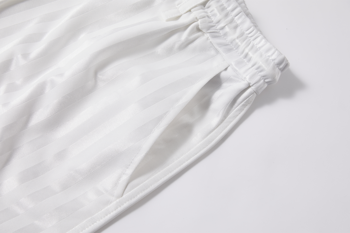 PASET Striped Embroidered Wide-Leg Pants