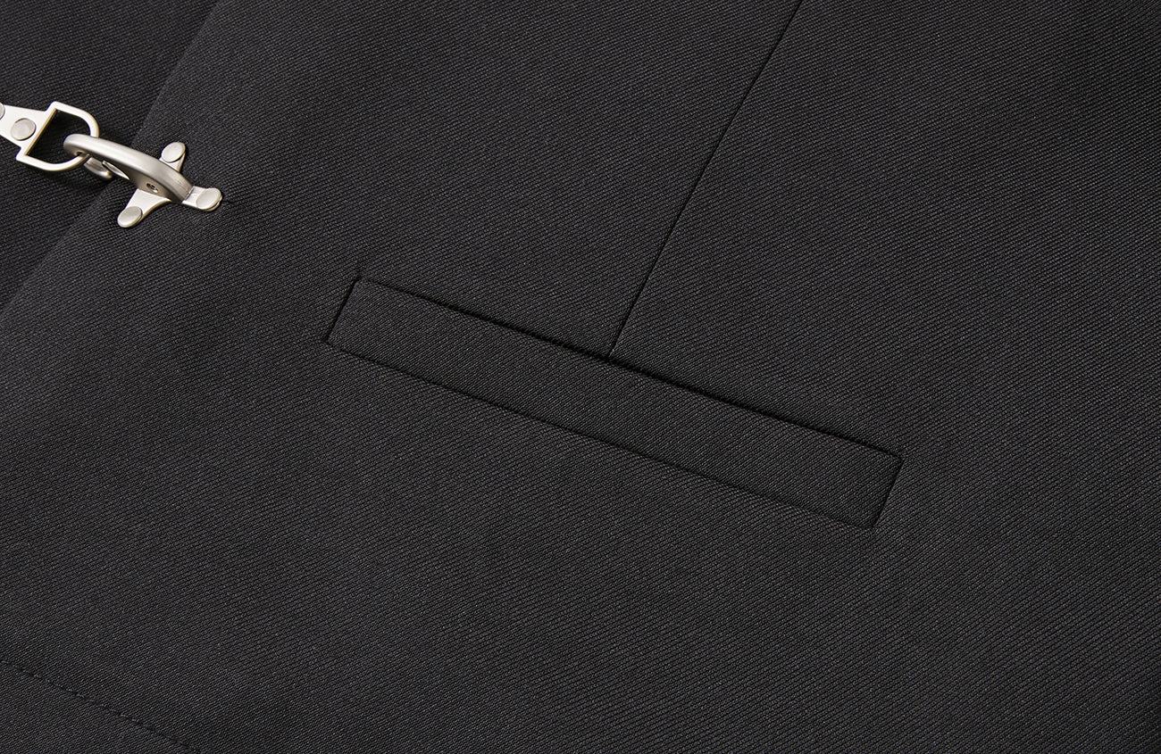 PASET Frog Buckle Stand Collar Jacket