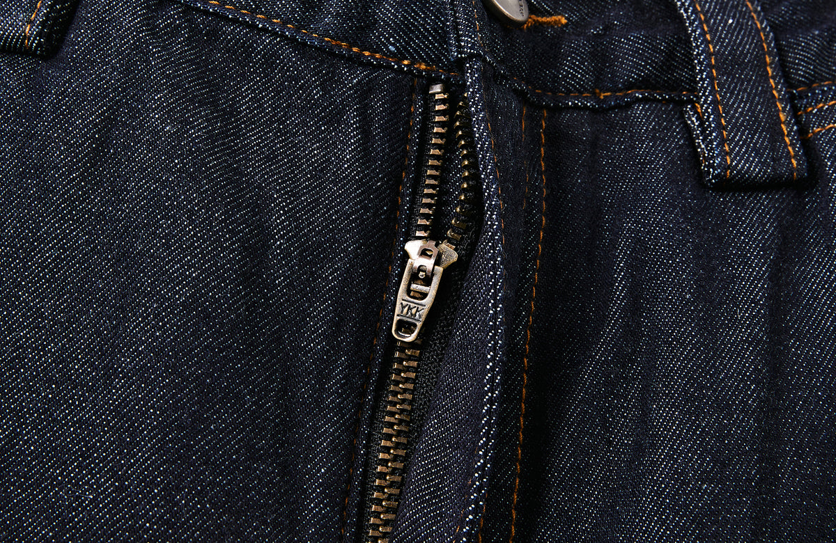 FMACM Plaid Spliced Raw-Hem Straight-Leg Jeans