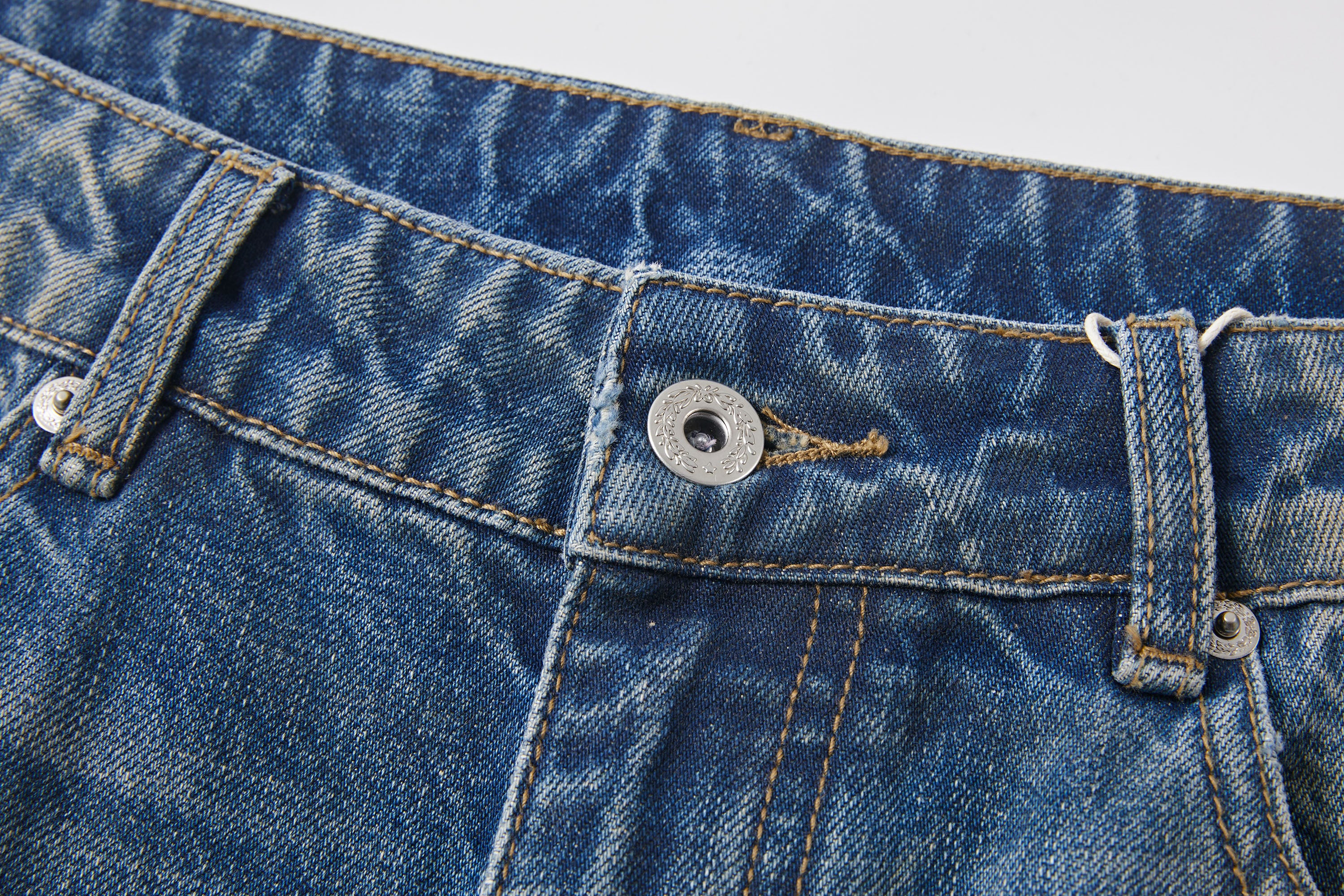 KREATE Double-Layer Distressed Straight-Leg Jeans, premium urban and streetwear designers apparel on PROJECTISR.com, KREATE