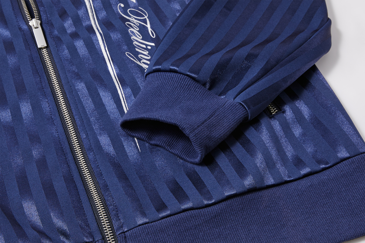 PASET Striped Star-Graphic Spliced Stand-Collar Zip Jacket