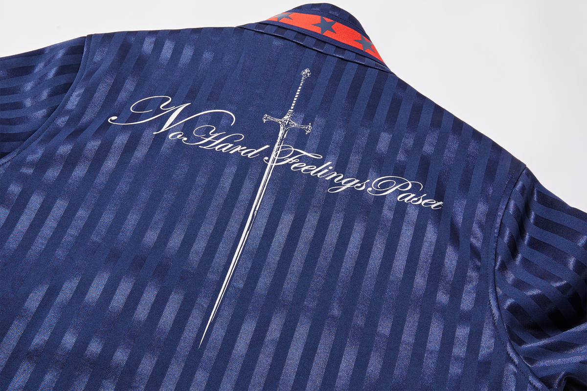 PASET Striped Star-Graphic Spliced Stand-Collar Zip Jacket