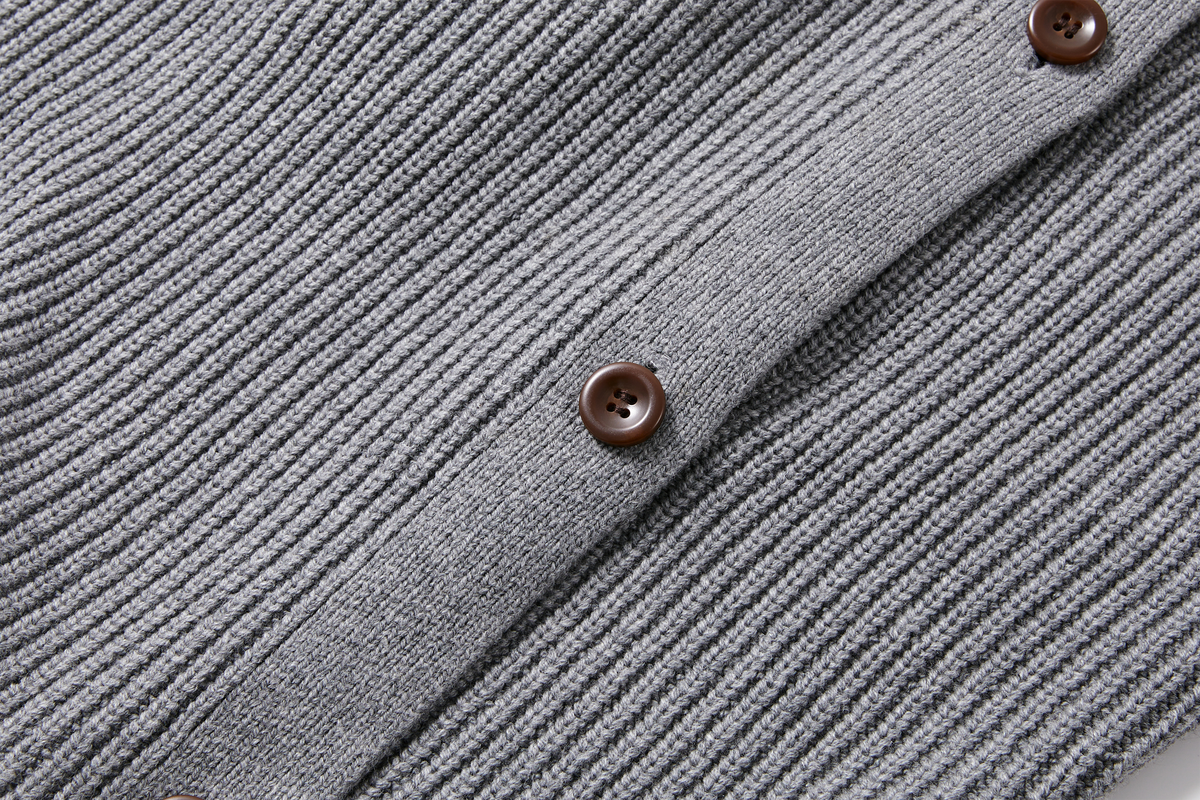 KREATE Asymmetrical Collar Ribbed Open-Front Sweater