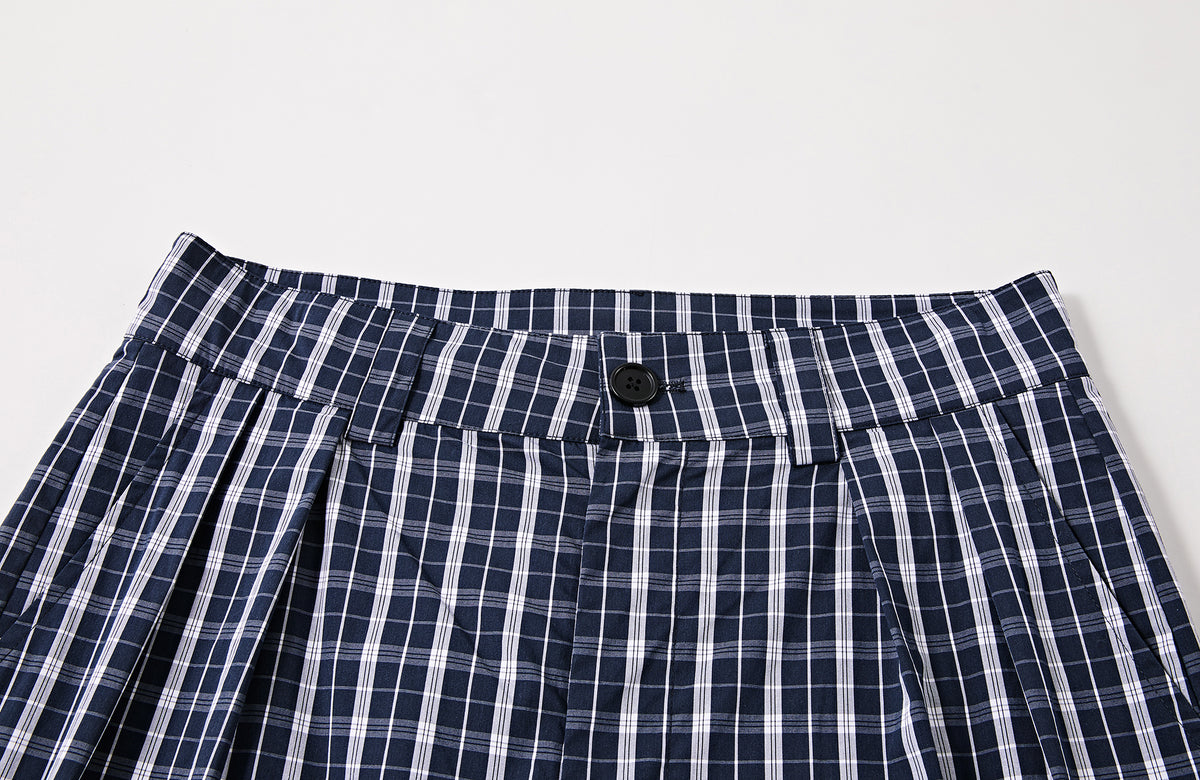 FMACM Detachable Plaid Straight-Leg Pants