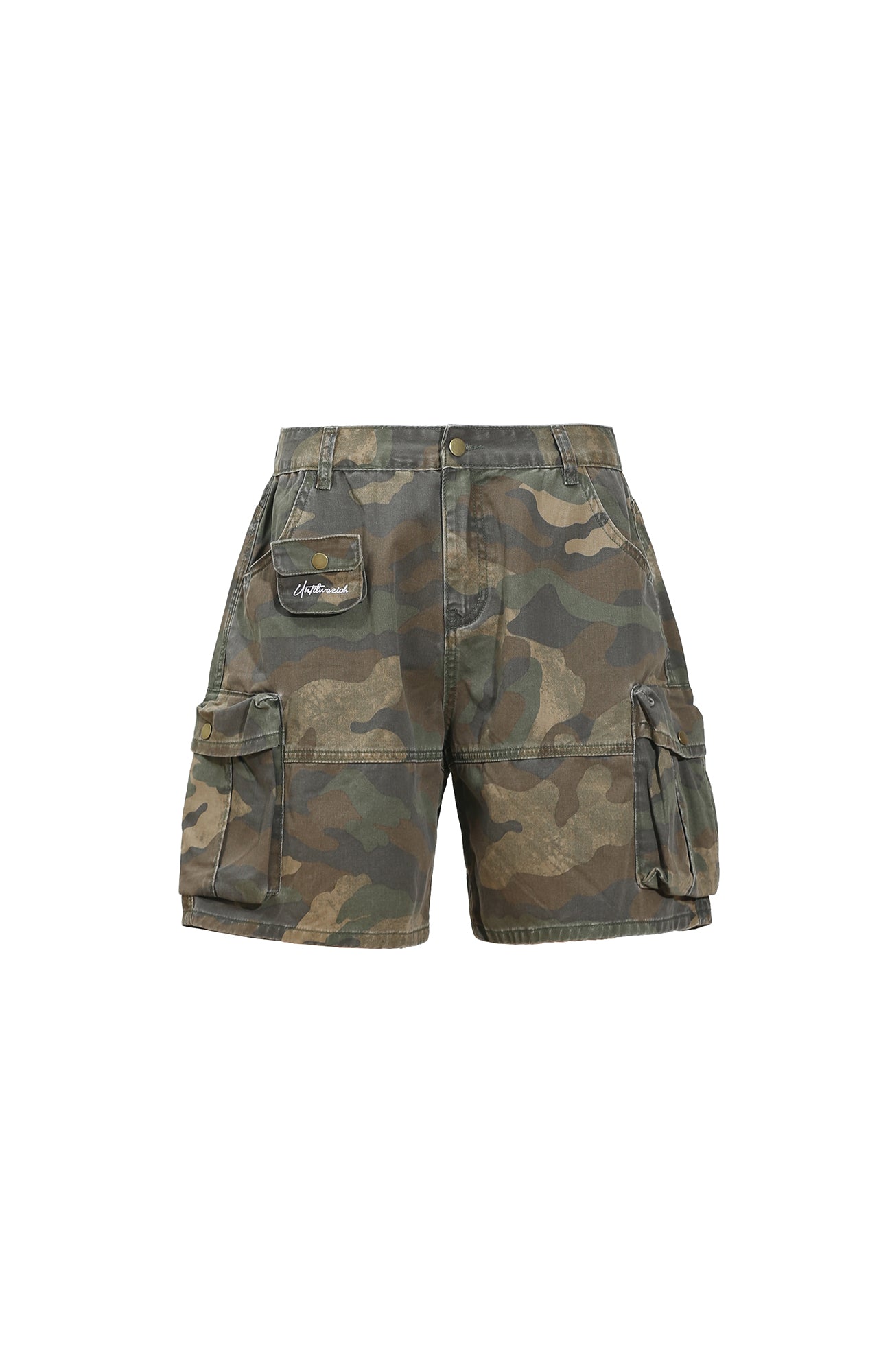 UNTILWERICH Washed Camo Cargo Shorts