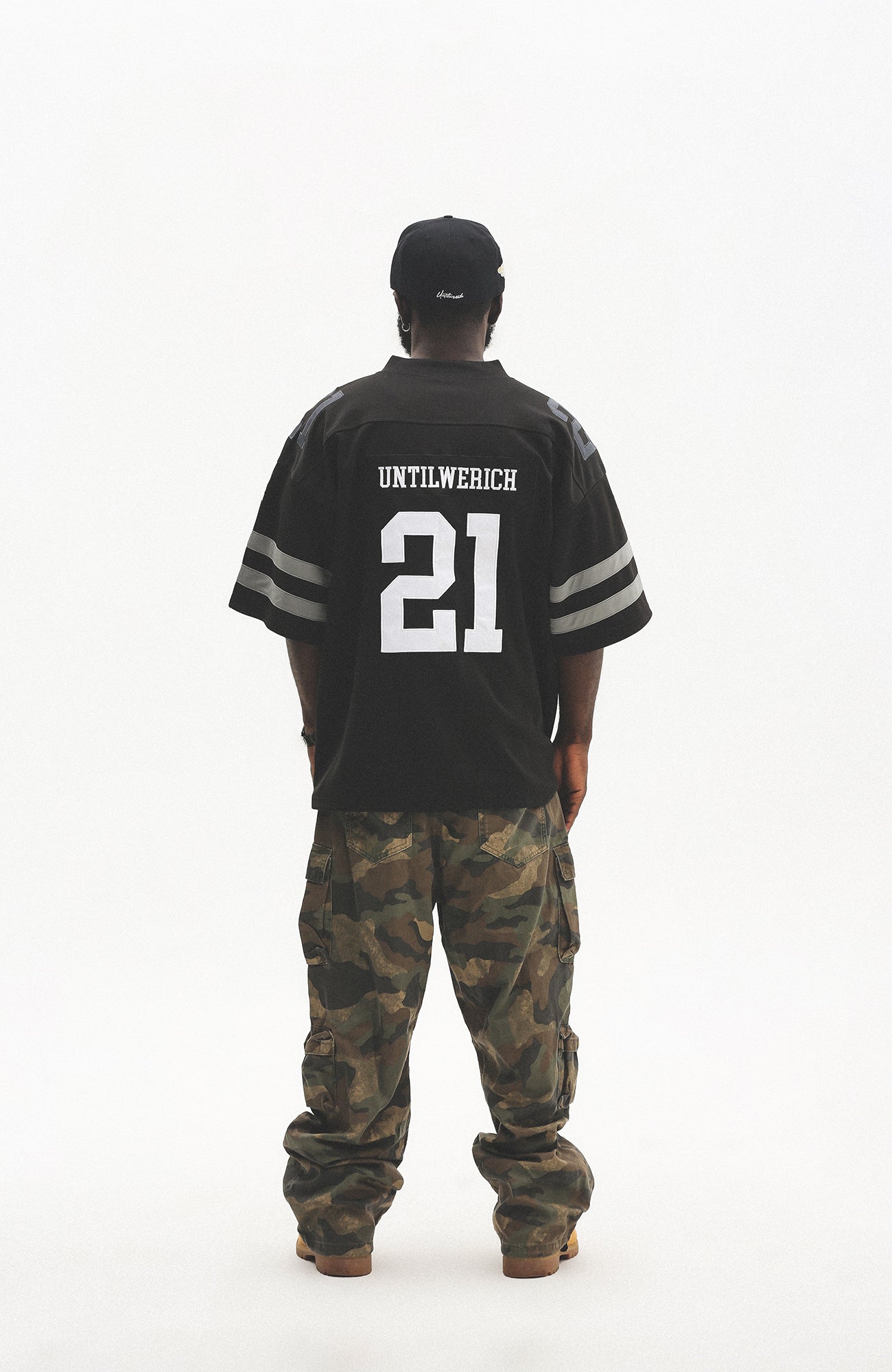 UNTILWERICH V-Neck Striped Hockey Short-Sleeve Jersey