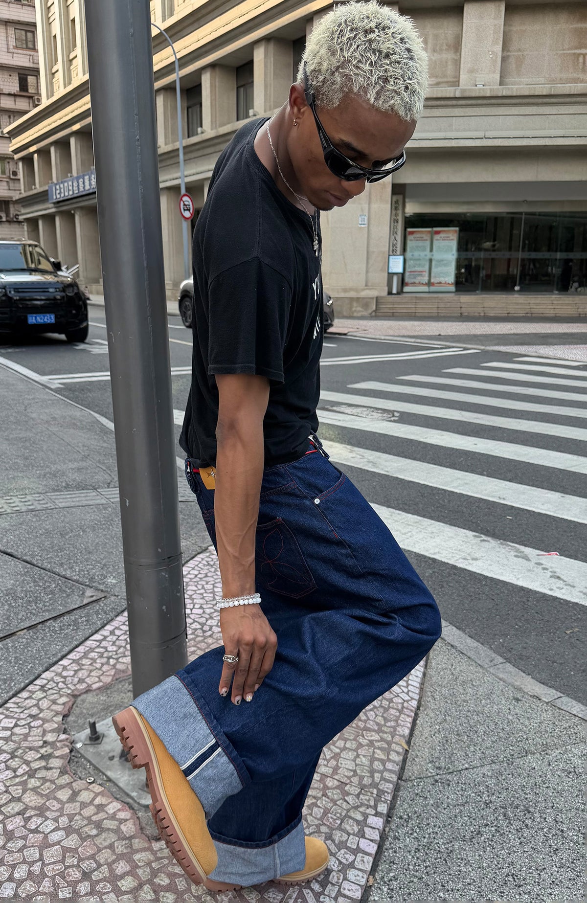 STEEPC Red Selvedge Straight-Leg Jeans