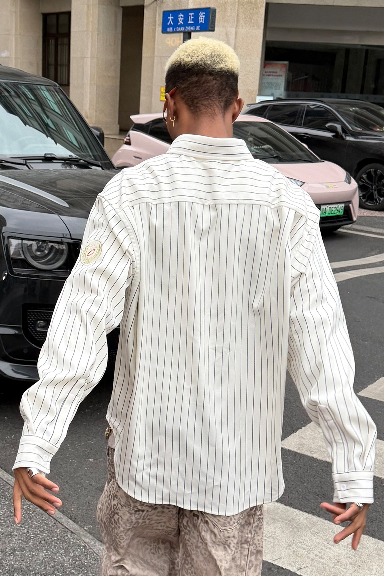 STEEPC Striped Oversized Shirt, premium urban and streetwear designers apparel on PROJECTISR.com, STEEPC