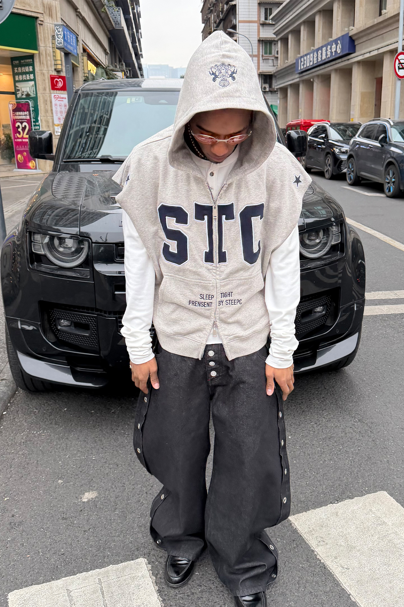 STEEPC Grommet Snap-Fly Flared Raw Jeans, premium urban and streetwear designers apparel on PROJECTISR.com, STEEPC