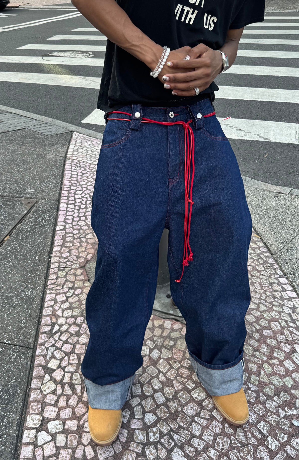 STEEPC Red Selvedge Straight-Leg Jeans