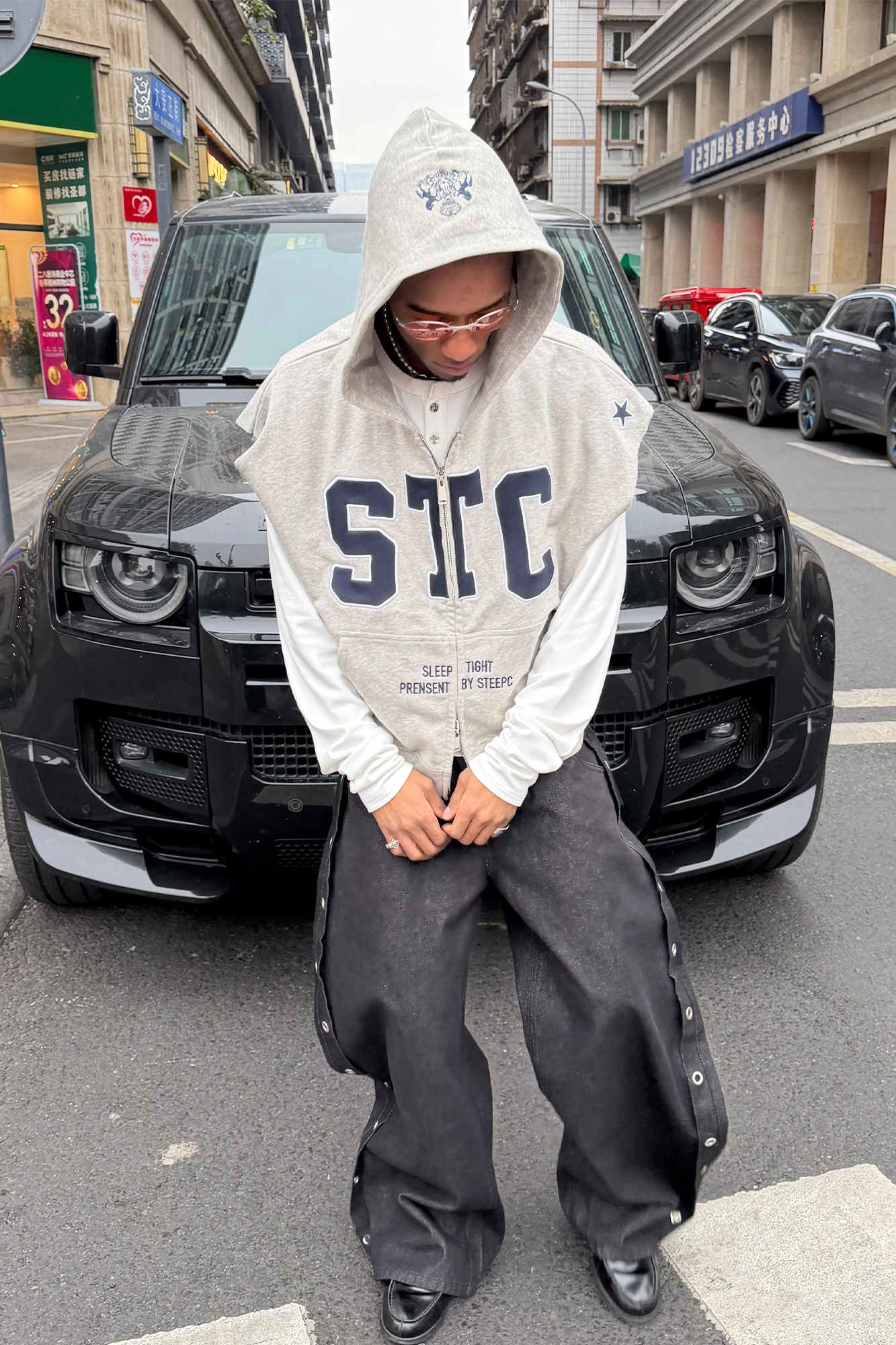 STEEPC Grommet Snap-Fly Flared Raw Jeans, premium urban and streetwear designers apparel on PROJECTISR.com, STEEPC