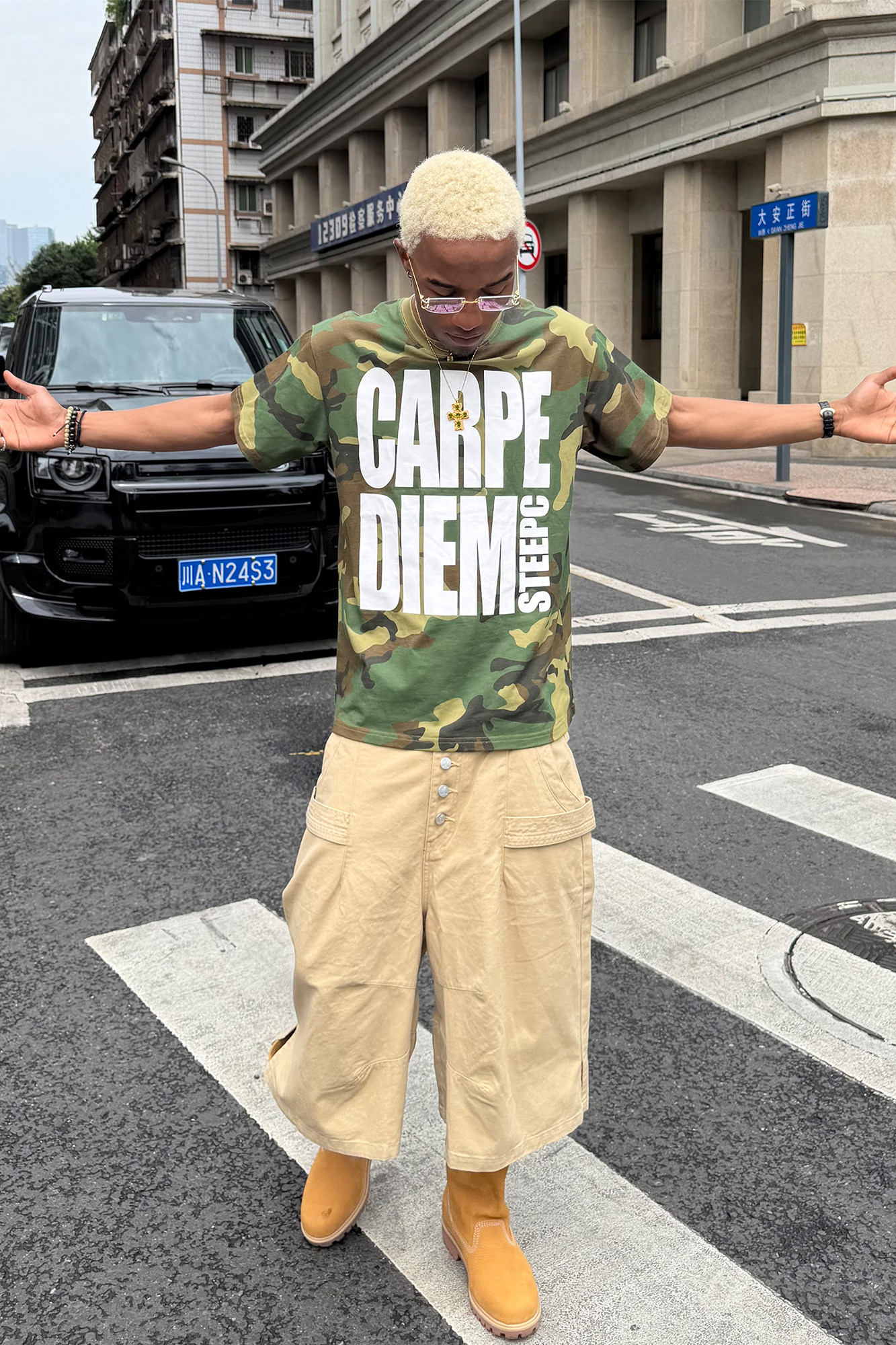 STEEPC Camo Slogan Graphic T-Shirt, premium urban and streetwear designers apparel on PROJECTISR.com, STEEPC