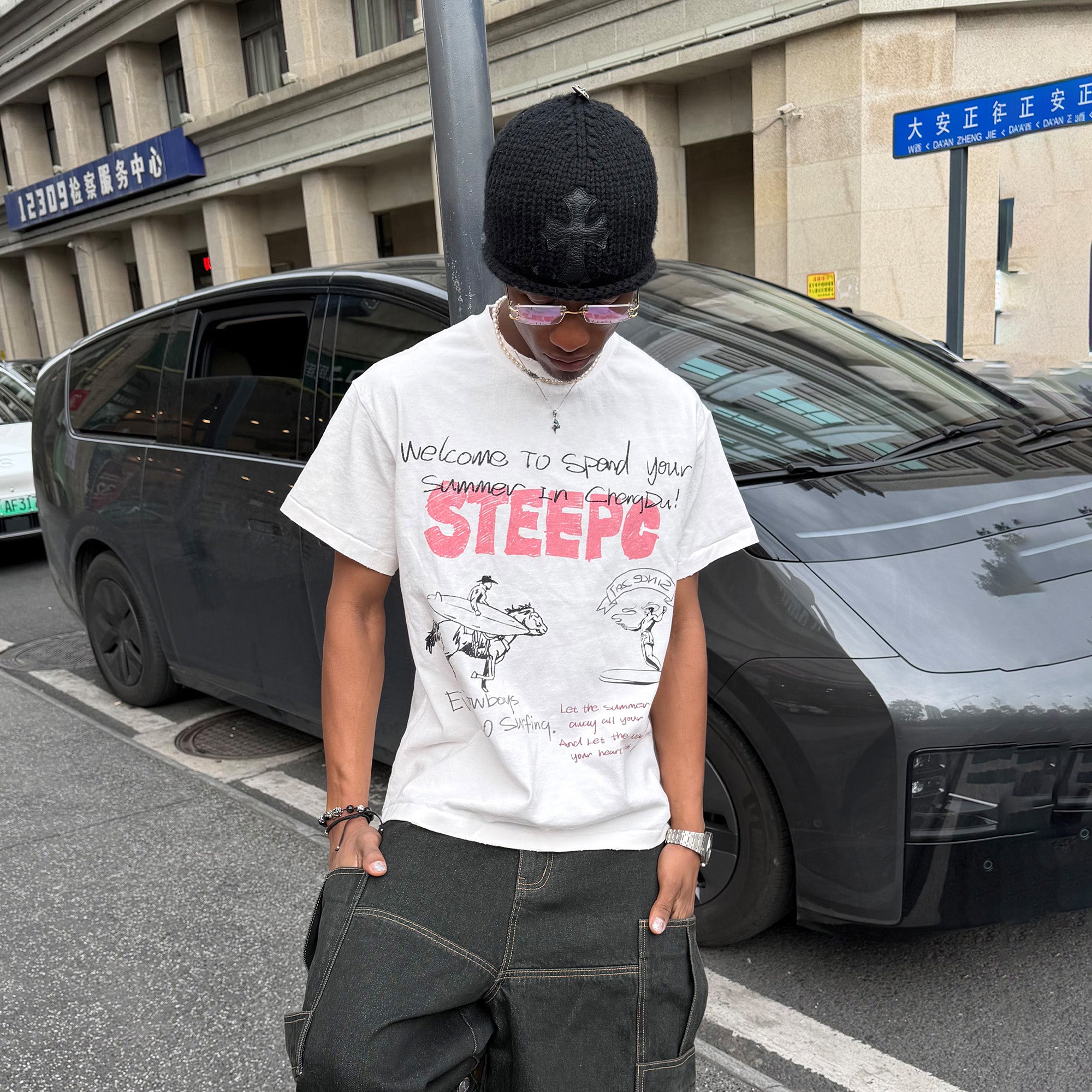 STEEPC Graffiti Sketch Graphic Tee, premium urban and streetwear designers apparel on PROJECTISR.com, STEEPC