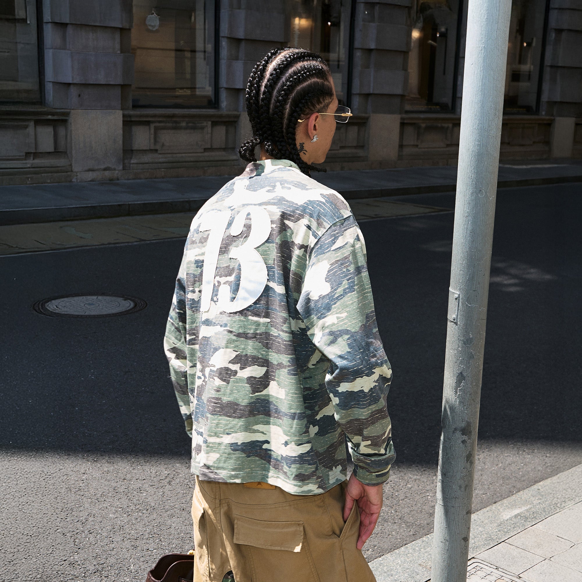 STEEPC No.73 Patch Washed Camo Long-Sleeve Tee, premium urban and streetwear designers apparel on PROJECTISR.com, STEEPC
