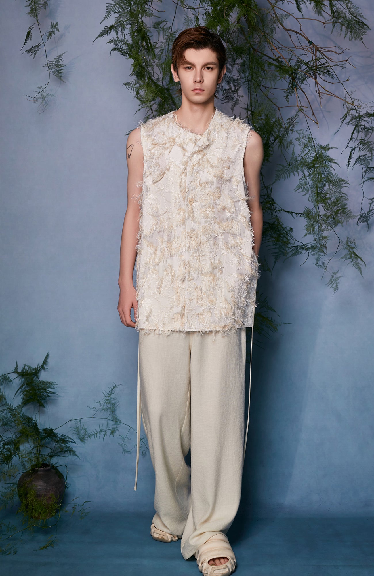 JIECHI Raw Fringe Layered Vest, premium urban and streetwear designers apparel on PROJECTISR.com, JIECHI