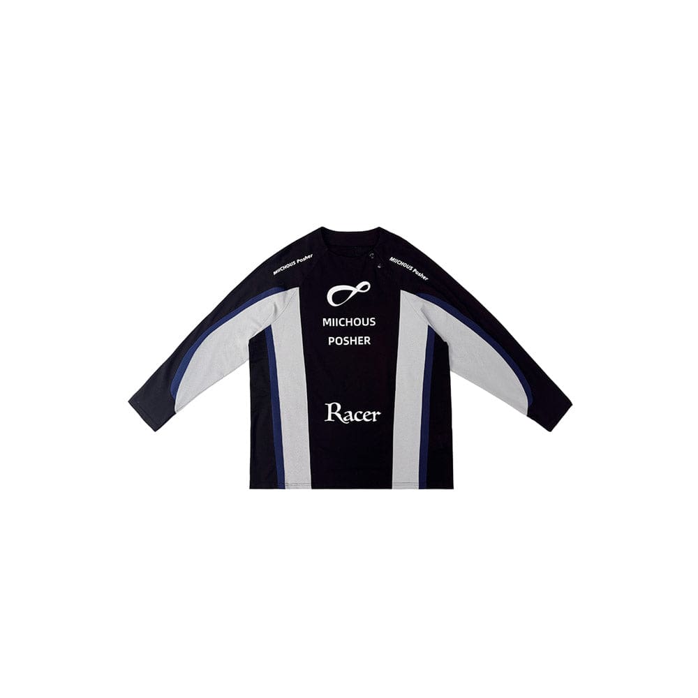 MIICHOUS Contrast Spliced Racing UV Protection Long-Sleeve Tee