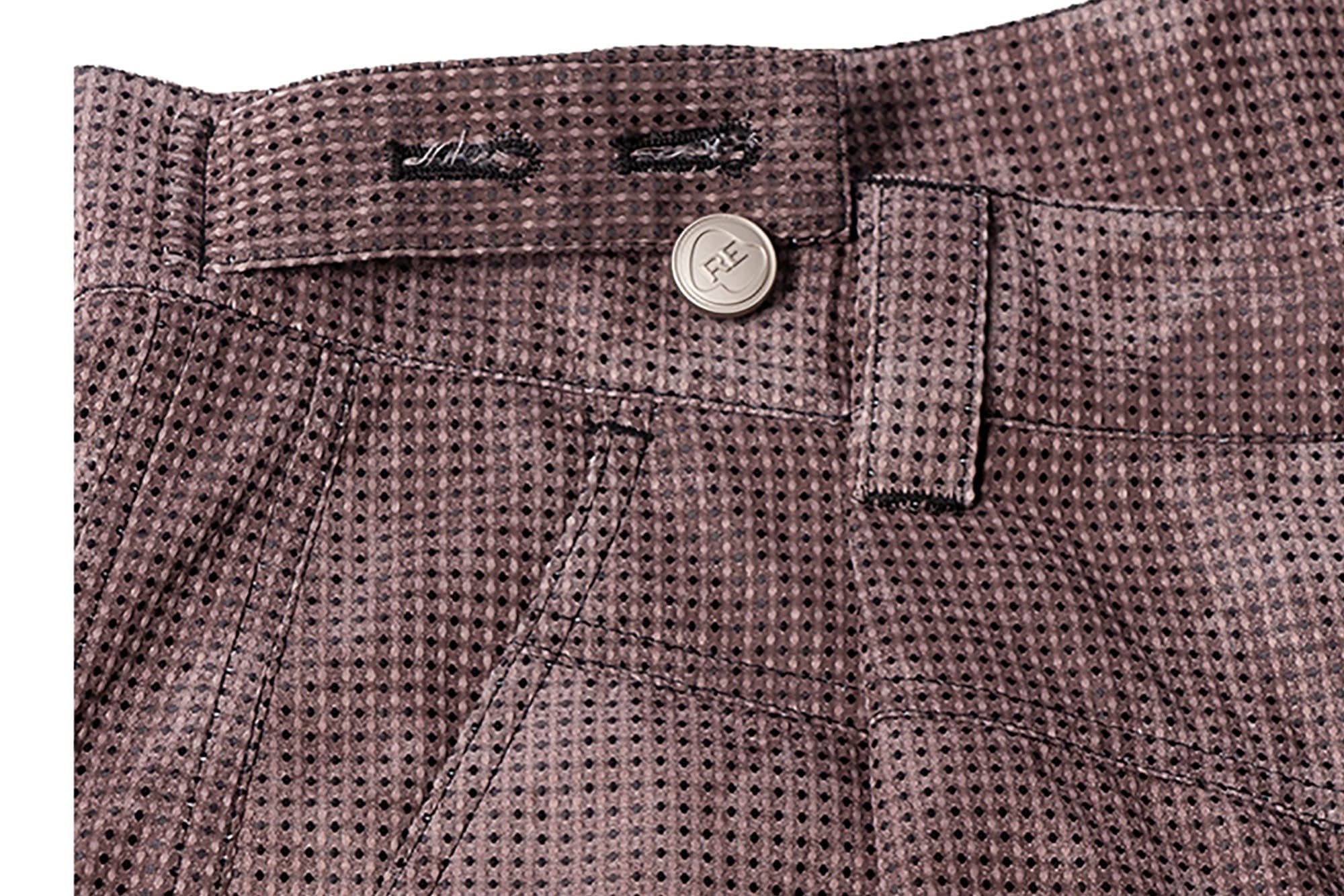 RELABEL Mini Checker Multi-Pocket Strap Pleated Cargo Pants Red, premium urban and streetwear designers apparel on PROJECTISR.com, RELABEL