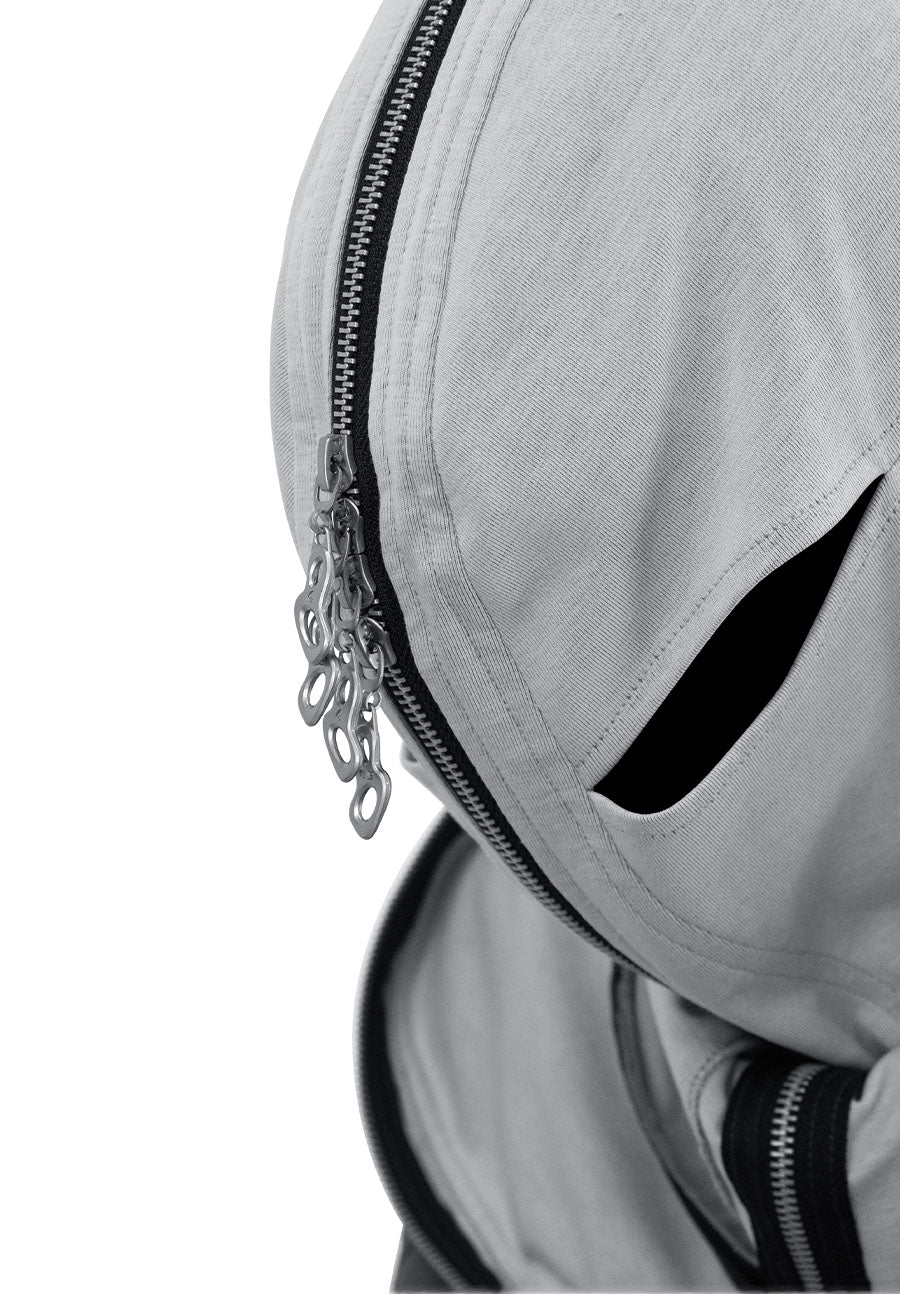RELABEL Layered Multi-Zip Mask Hood Jacket Gray