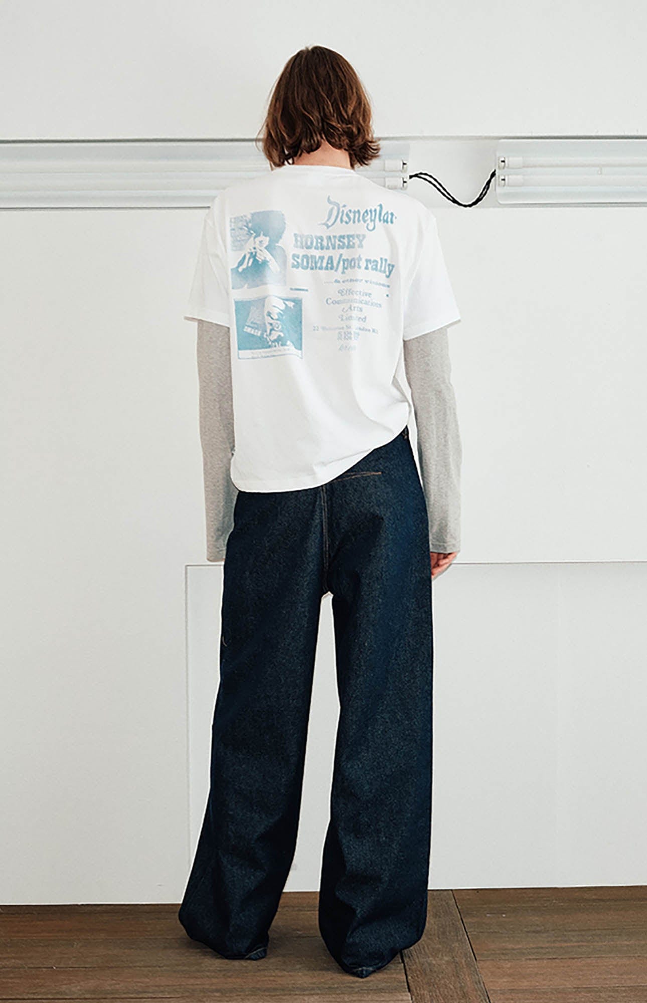 KREATE Reversed Fold-Over Wide-Leg Jeans, premium urban and streetwear designers apparel on PROJECTISR.com, KREATE