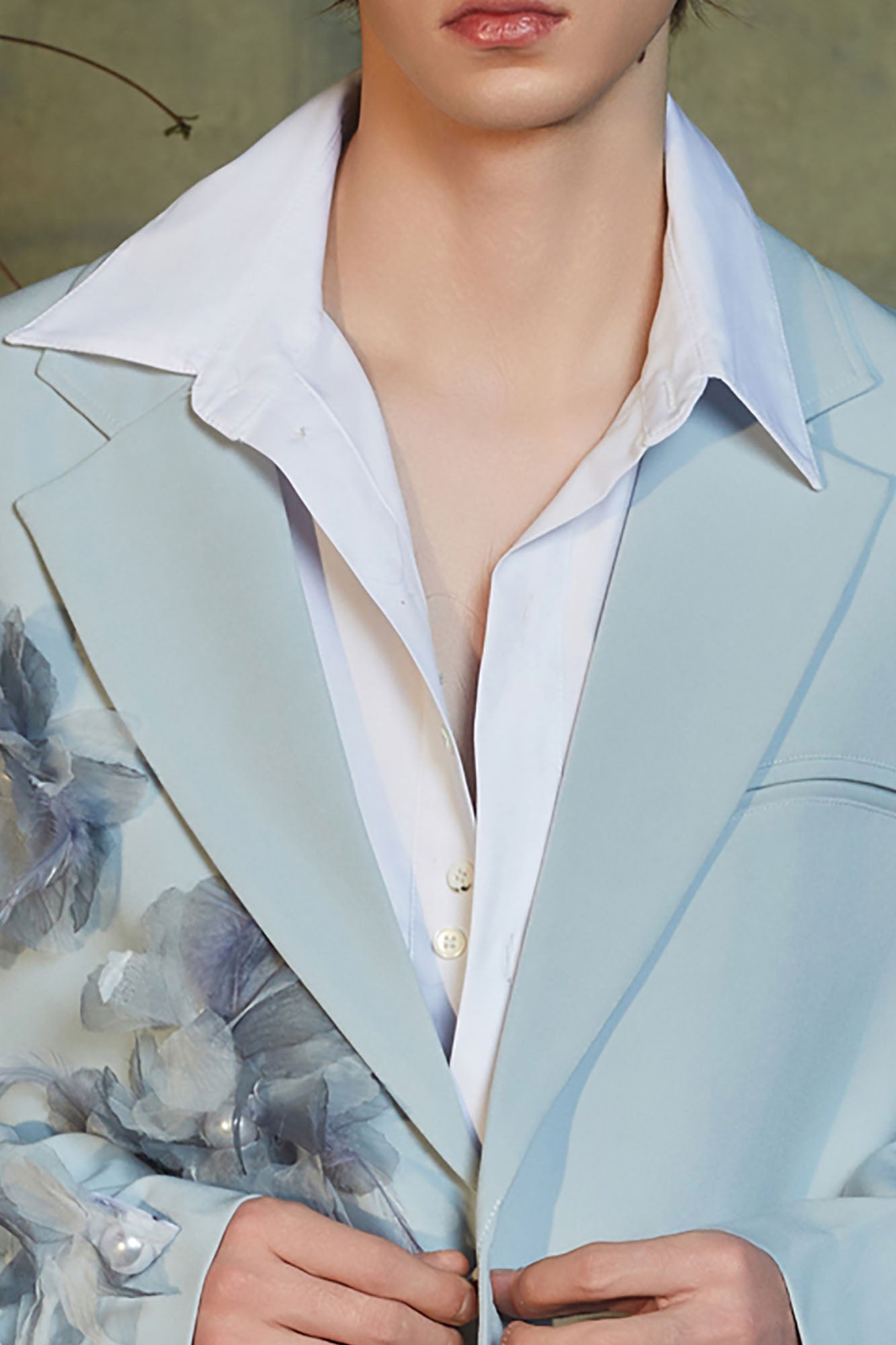 JIECHI Embellished Floral Oversized Blazer, premium urban and streetwear designers apparel on PROJECTISR.com, JIECHI
