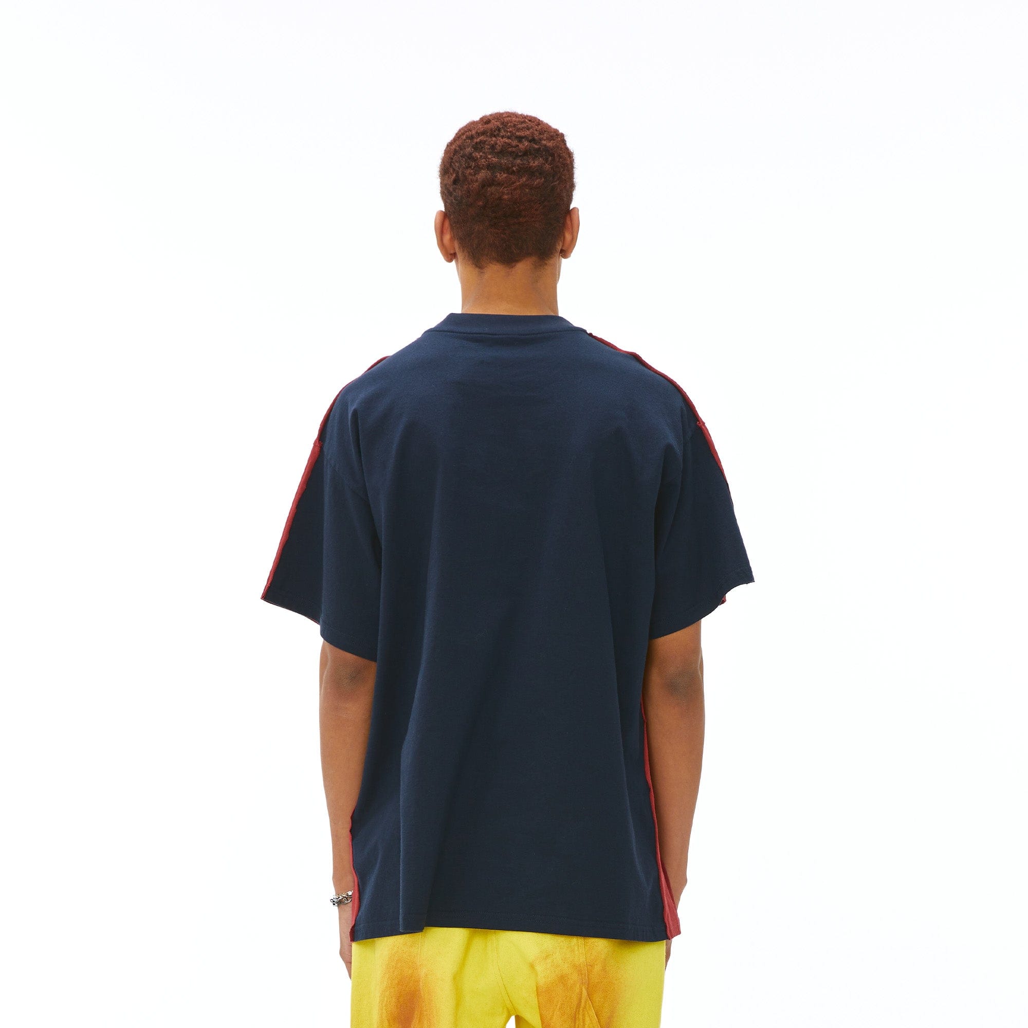 VANN VALRENCE Contrast Split Graphic T-Shirt